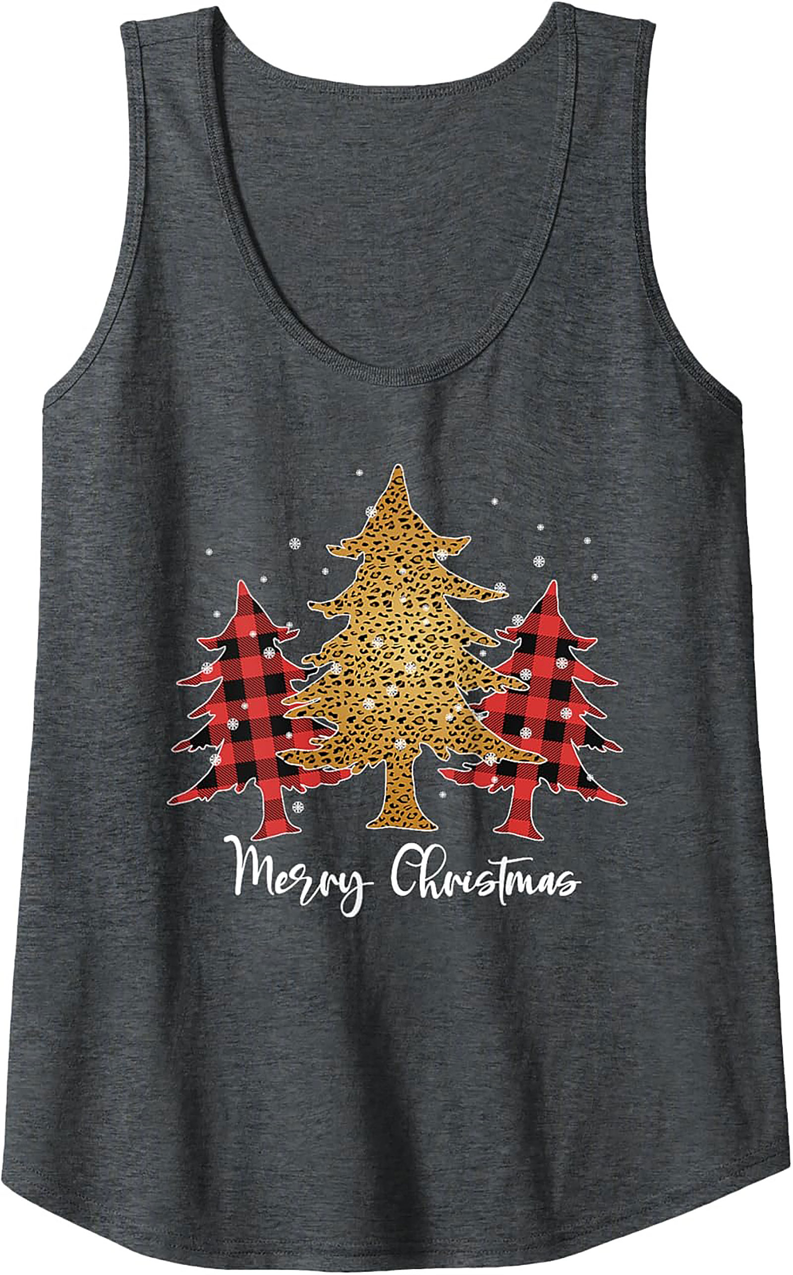  Leopard Plaid Christmas Tank Top Unisex Graphic Tank