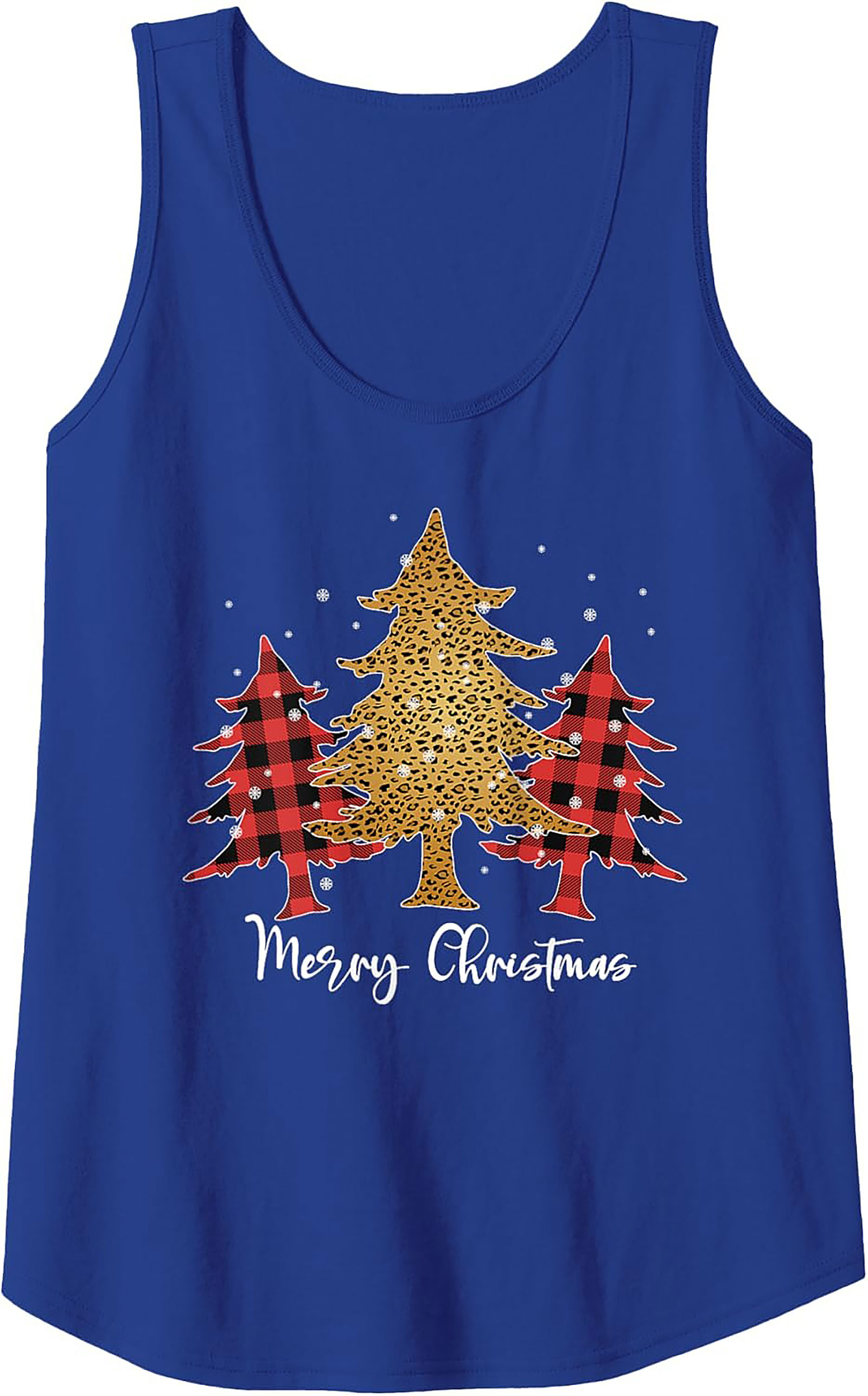  Leopard Plaid Christmas Tank Top Unisex Graphic Tank