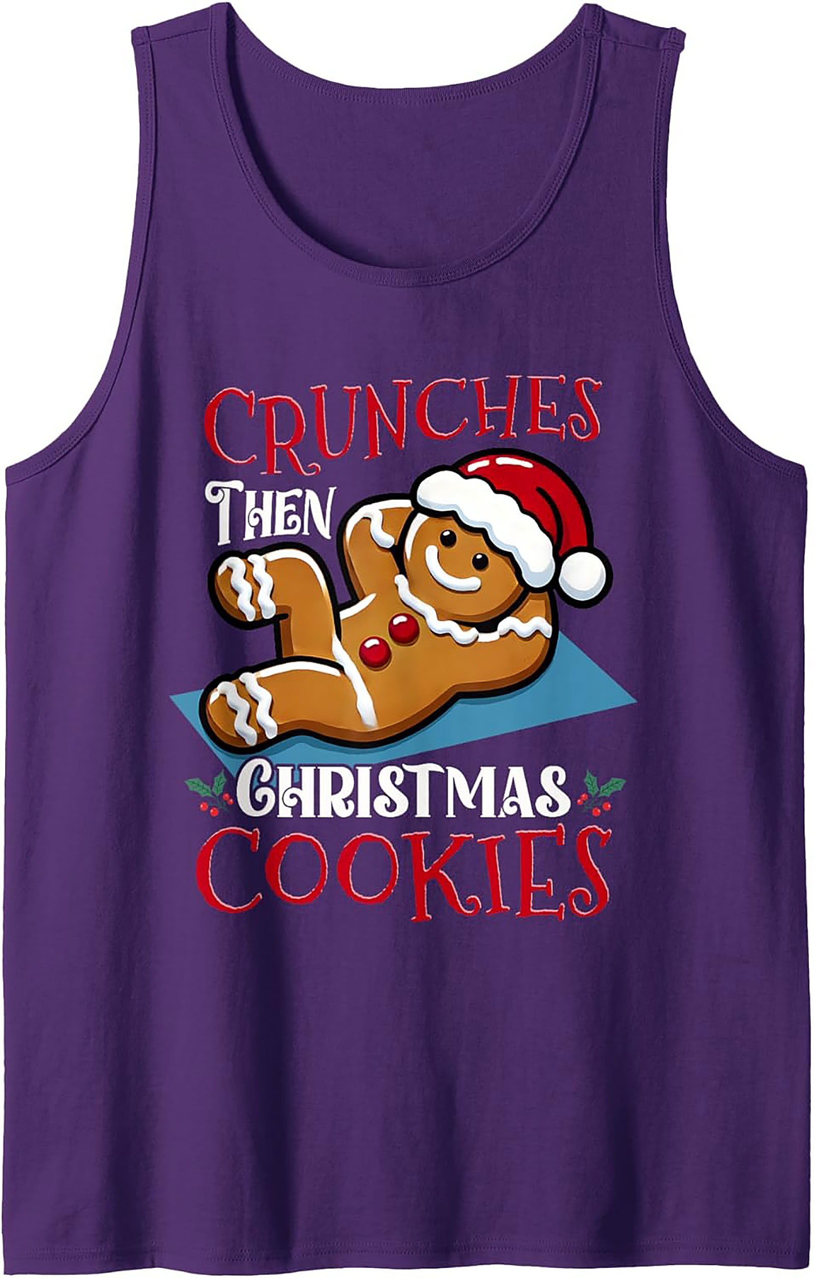 Funny Christmas Workout Tank Top Gingerbread Man Gift