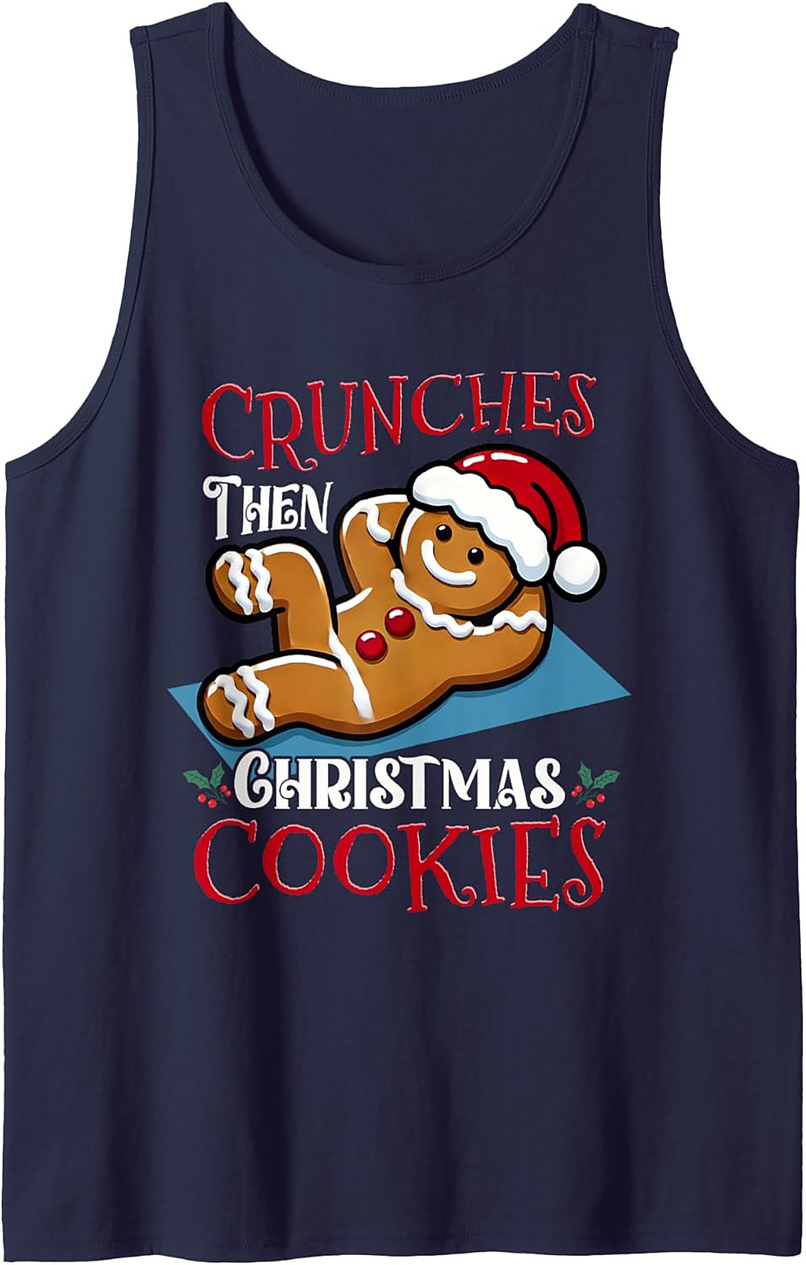 Funny Christmas Workout Tank Top Gingerbread Man Gift