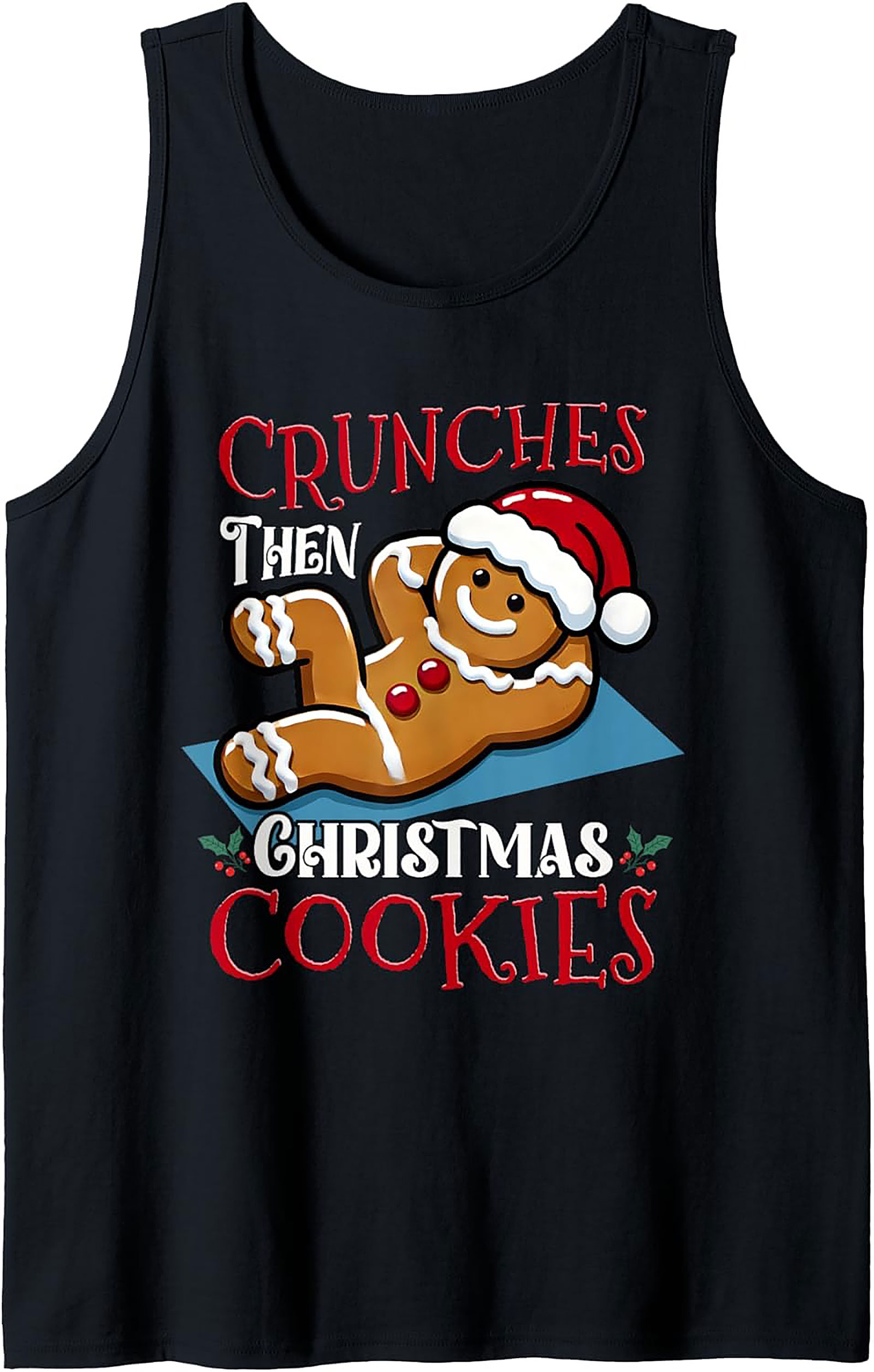 Funny Christmas Workout Tank Top Gingerbread Man Gift