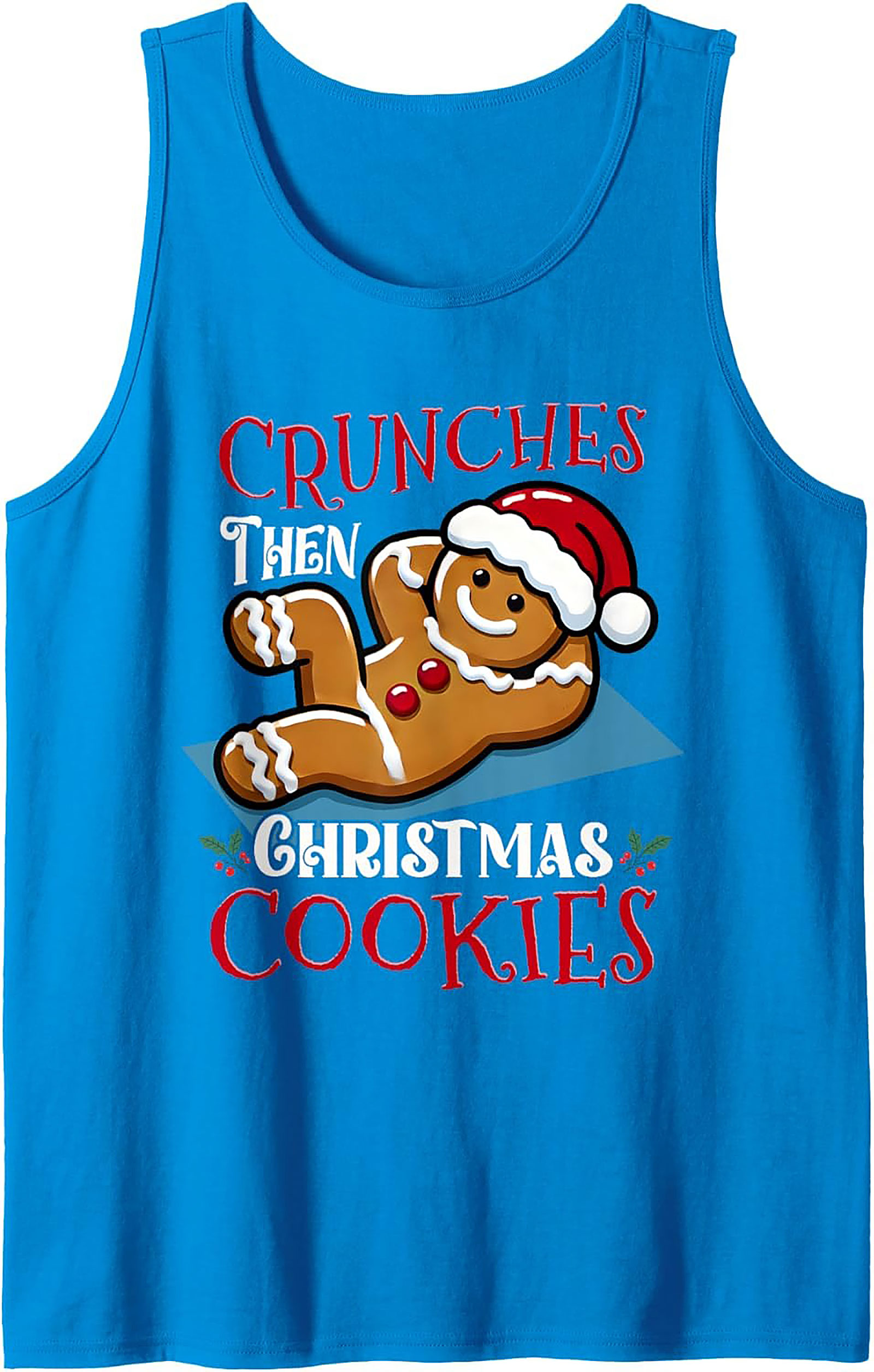 Funny Christmas Workout Tank Top Gingerbread Man Gift
