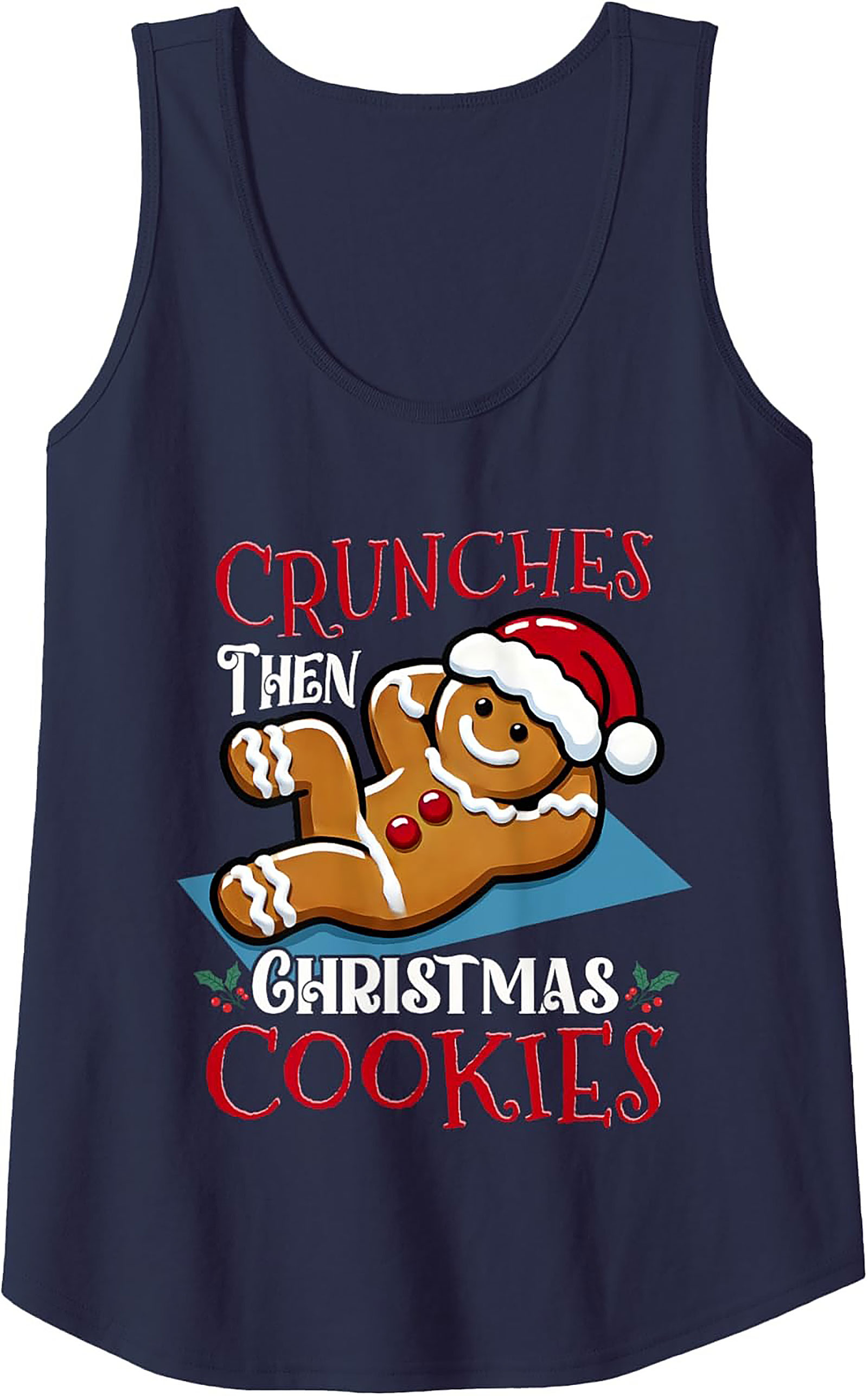 Funny Christmas Workout Tank Top Gingerbread Man Gift