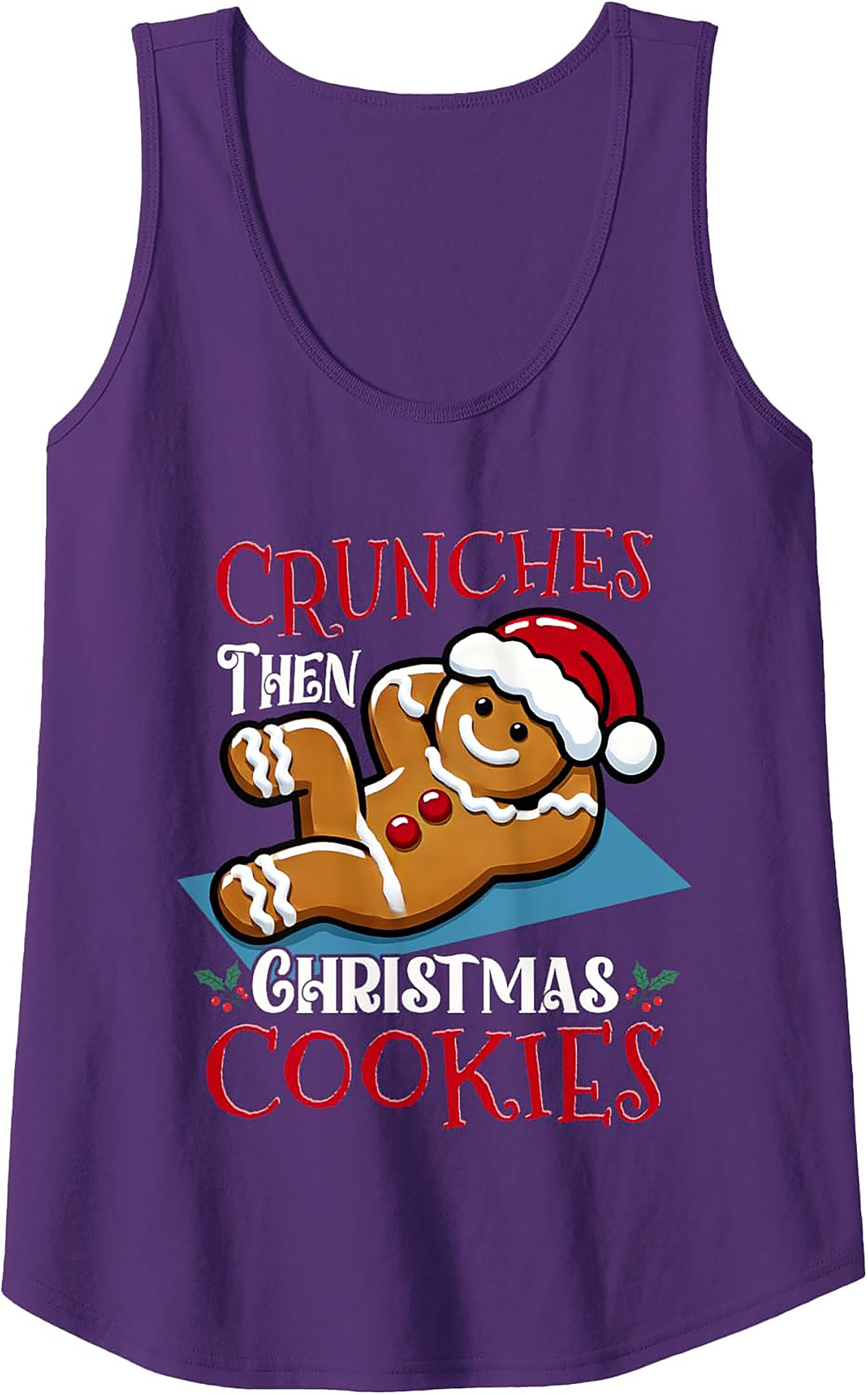 Funny Christmas Workout Tank Top Gingerbread Man Gift