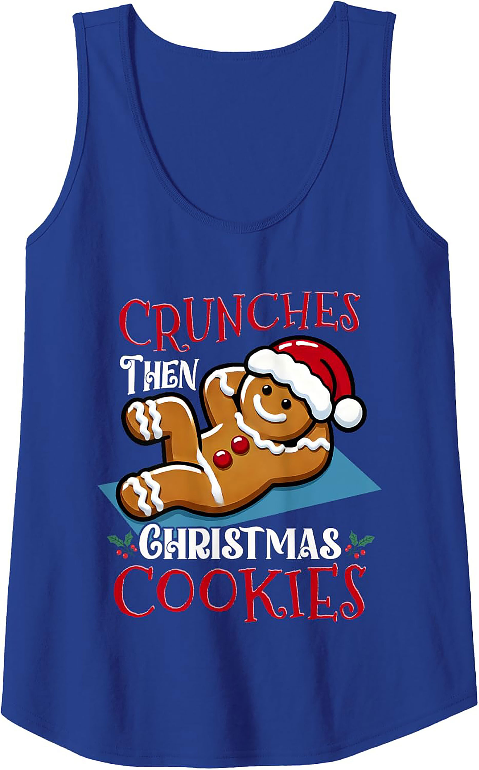 Funny Christmas Workout Tank Top Gingerbread Man Gift