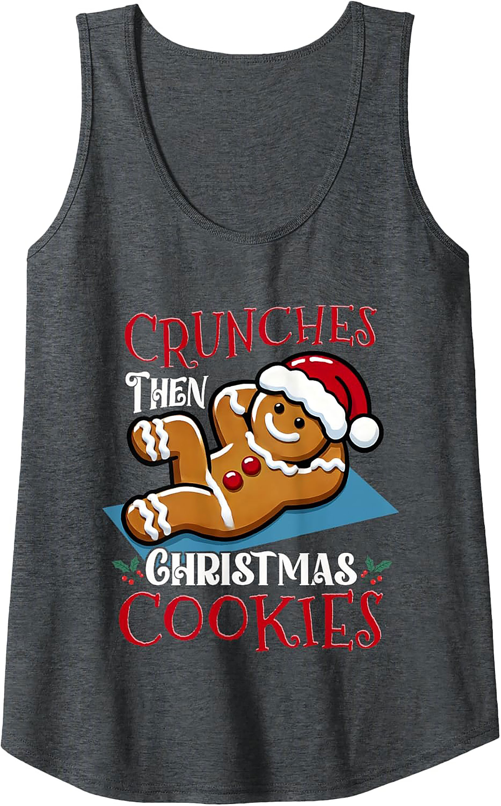 Funny Christmas Workout Tank Top Gingerbread Man Gift
