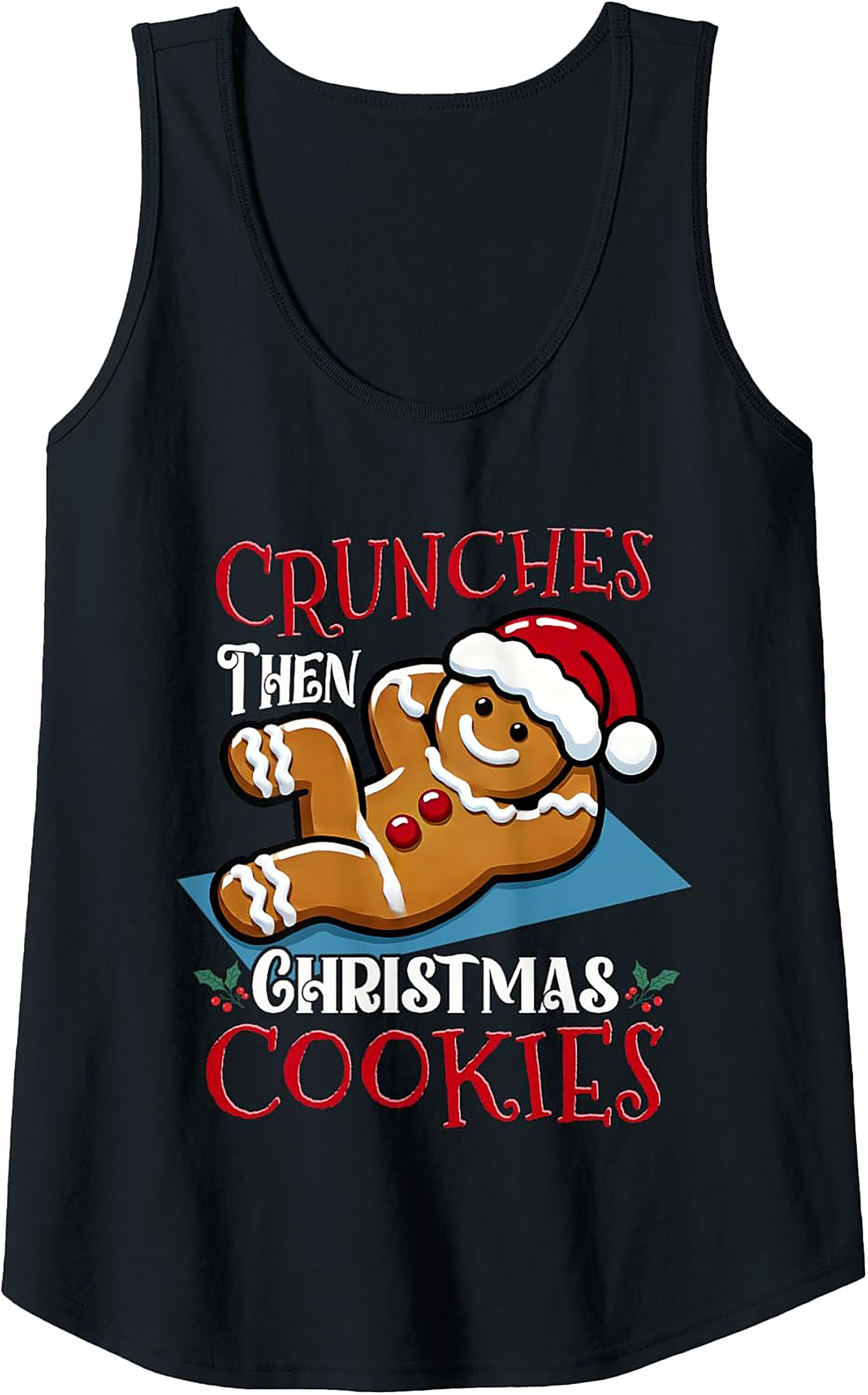 Funny Christmas Workout Tank Top Gingerbread Man Gift