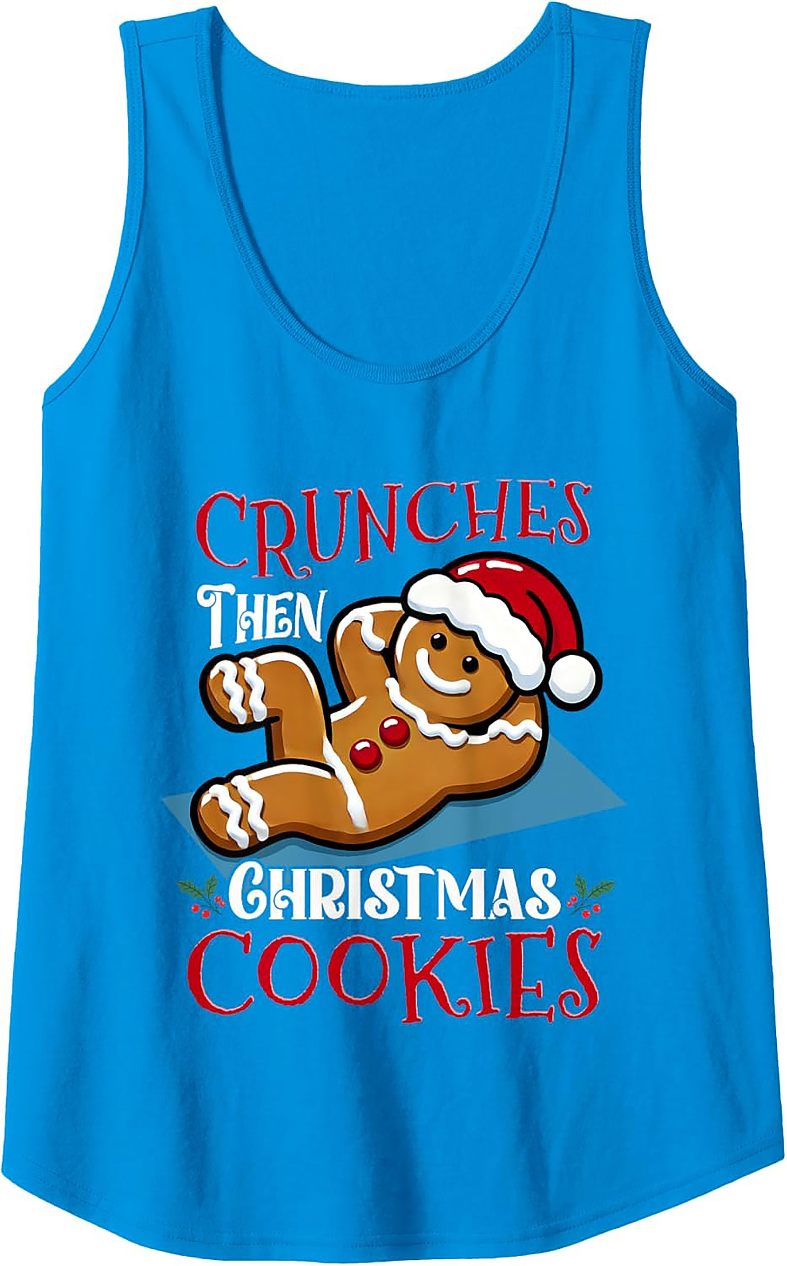 Funny Christmas Workout Tank Top Gingerbread Man Gift