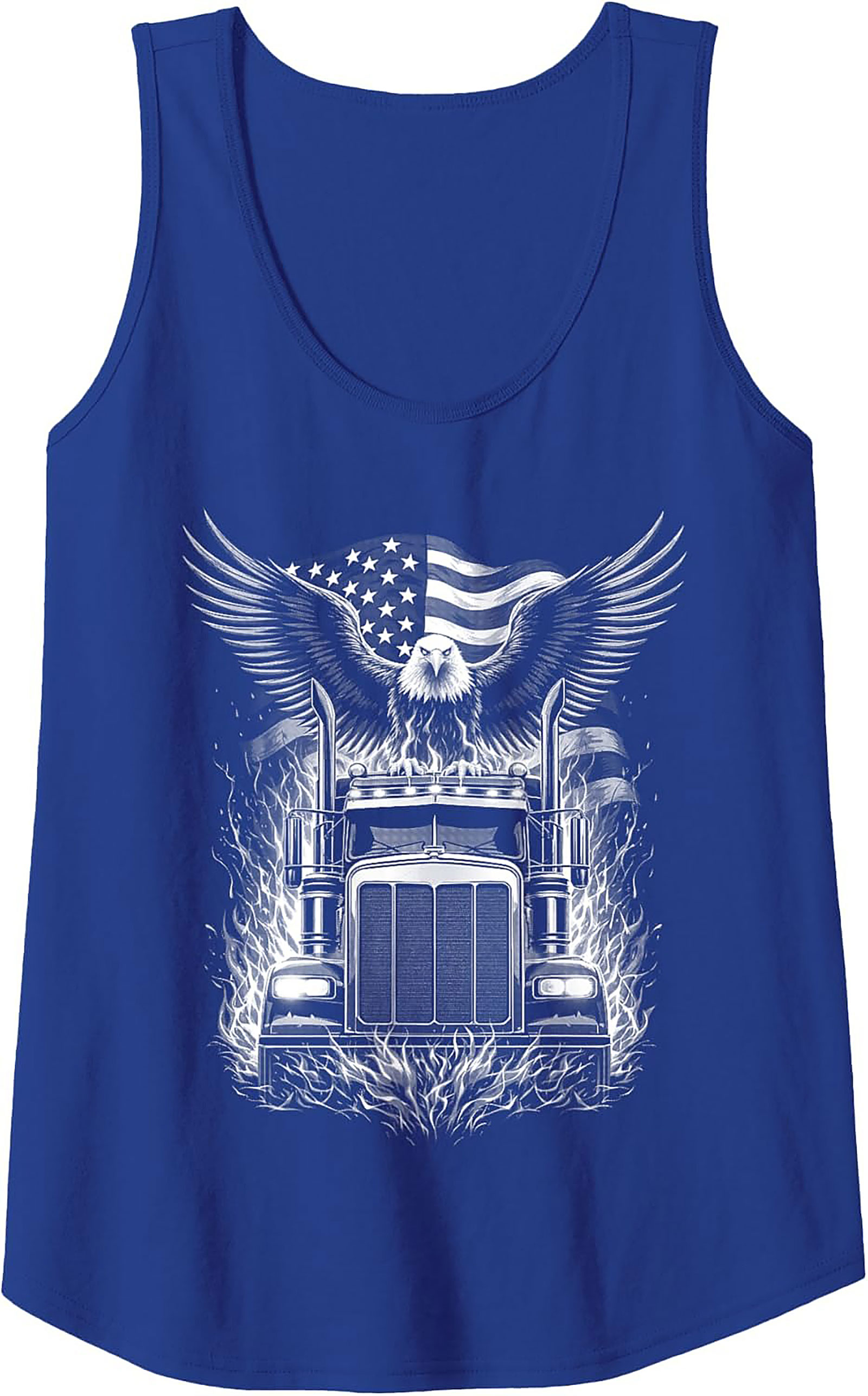 American Trucker Eagle Graphic Tank Top | Semi-Truck Sleeveless Shirt