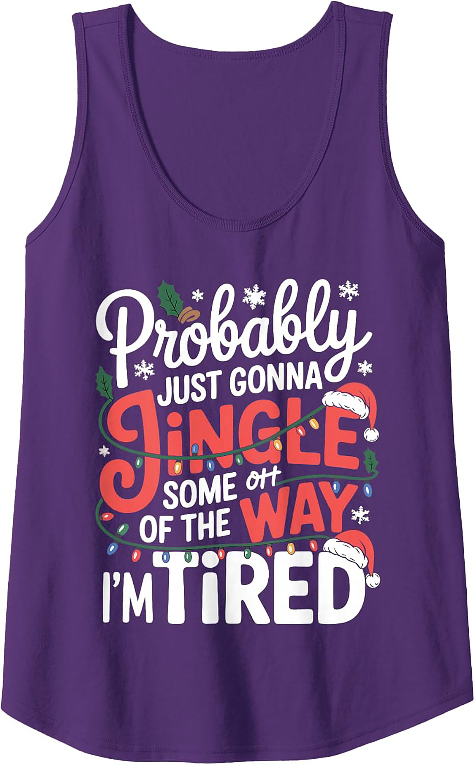 Tired Christmas Jingle Funny Tank Top Unisex Sleeveless Shirt