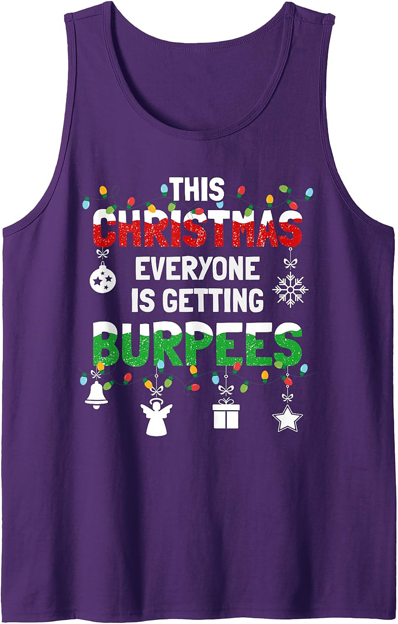 Funny Christmas Workout Tank Top Burpees Graphic Tank