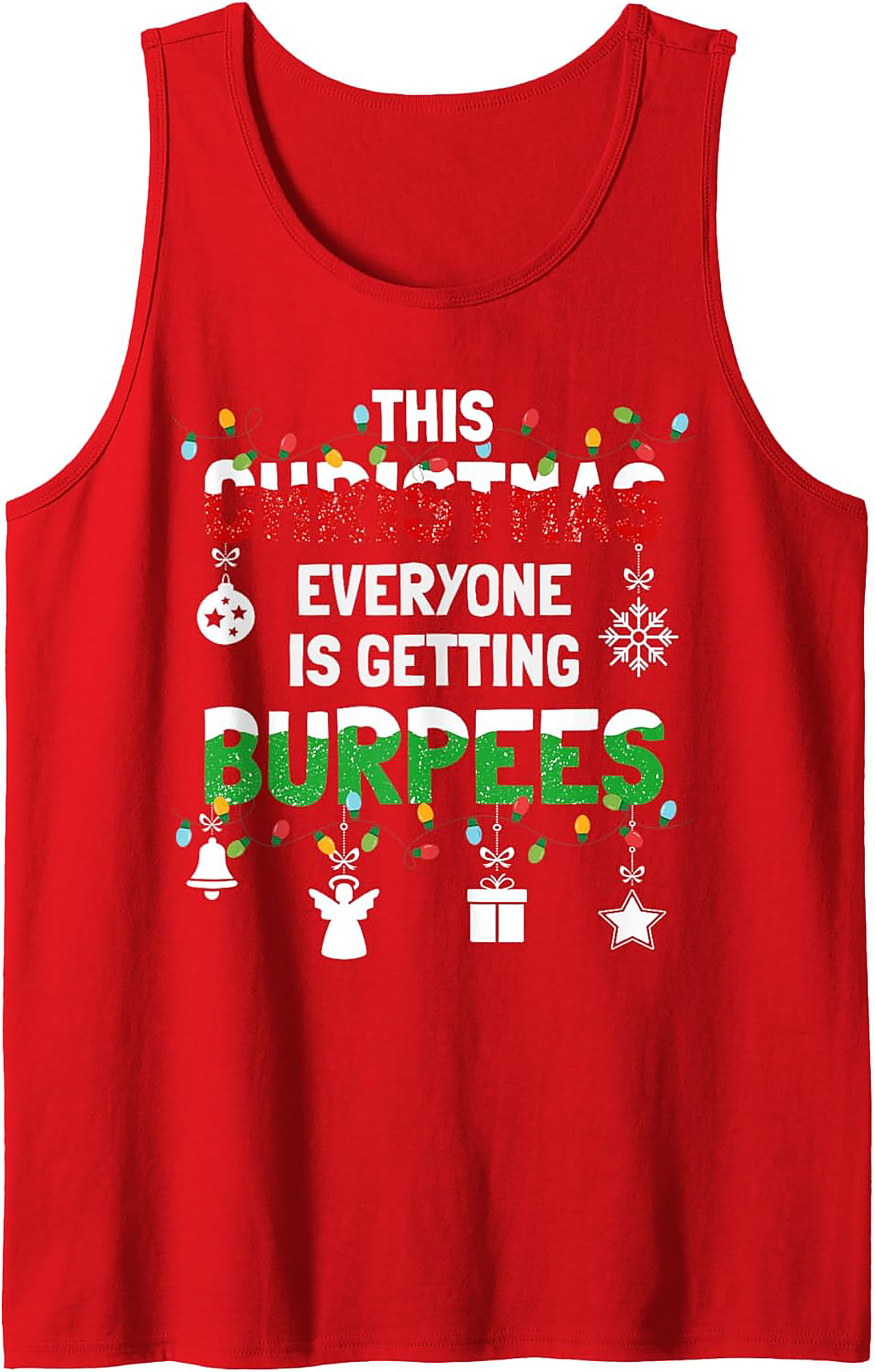 Funny Christmas Workout Tank Top Burpees Graphic Tank