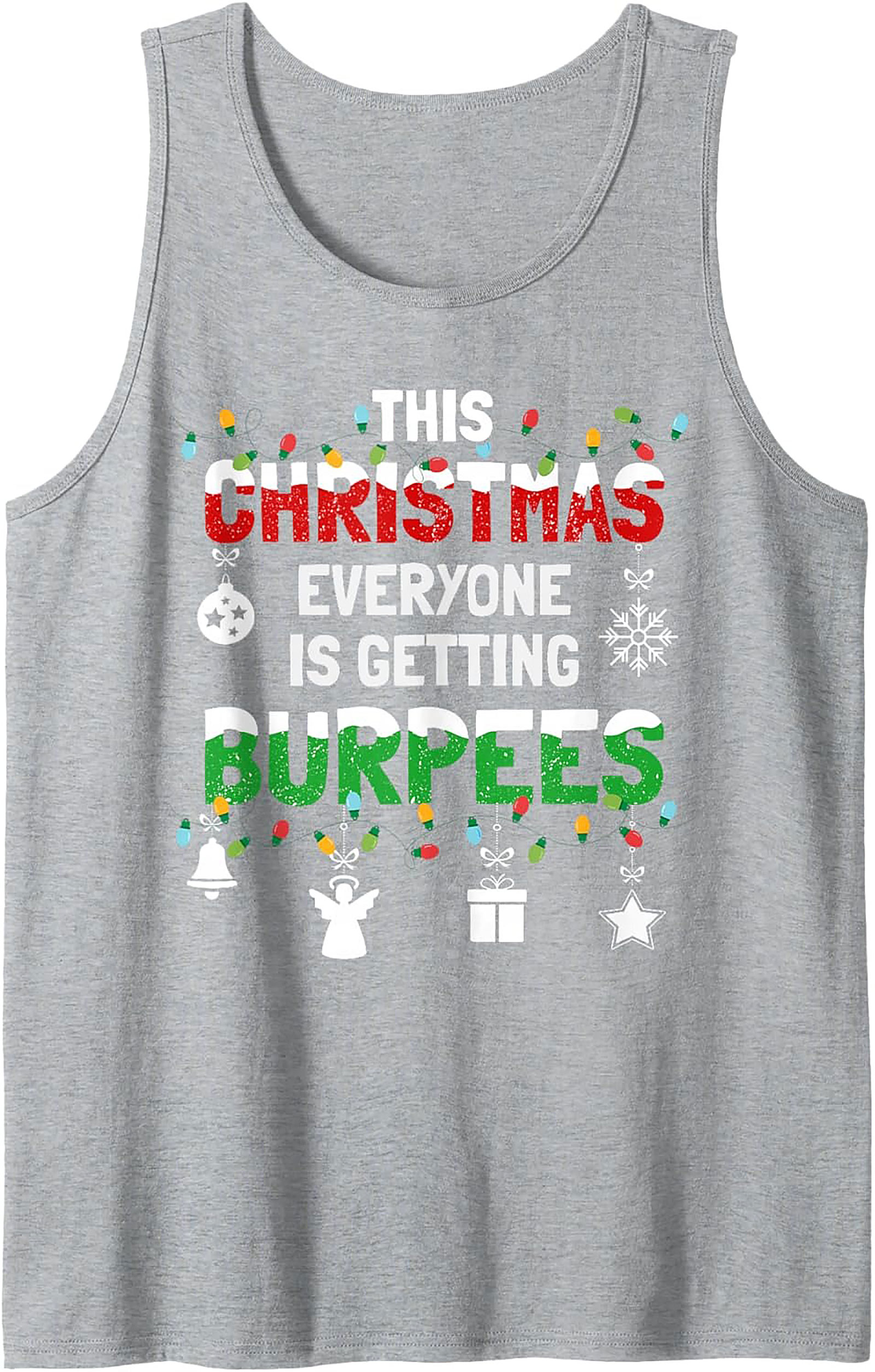 Funny Christmas Workout Tank Top Burpees Graphic Tank