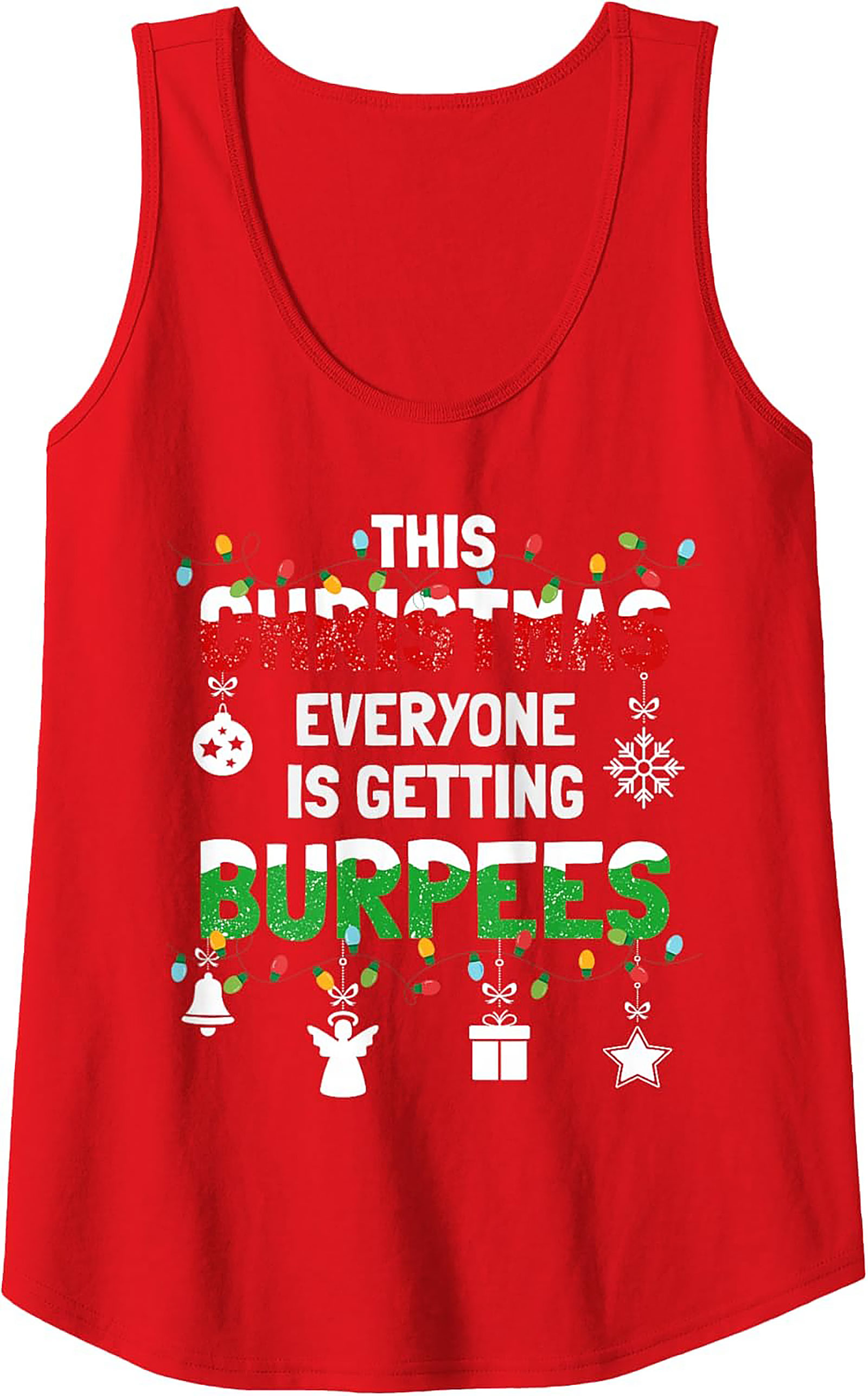 Funny Christmas Workout Tank Top Burpees Graphic Tank