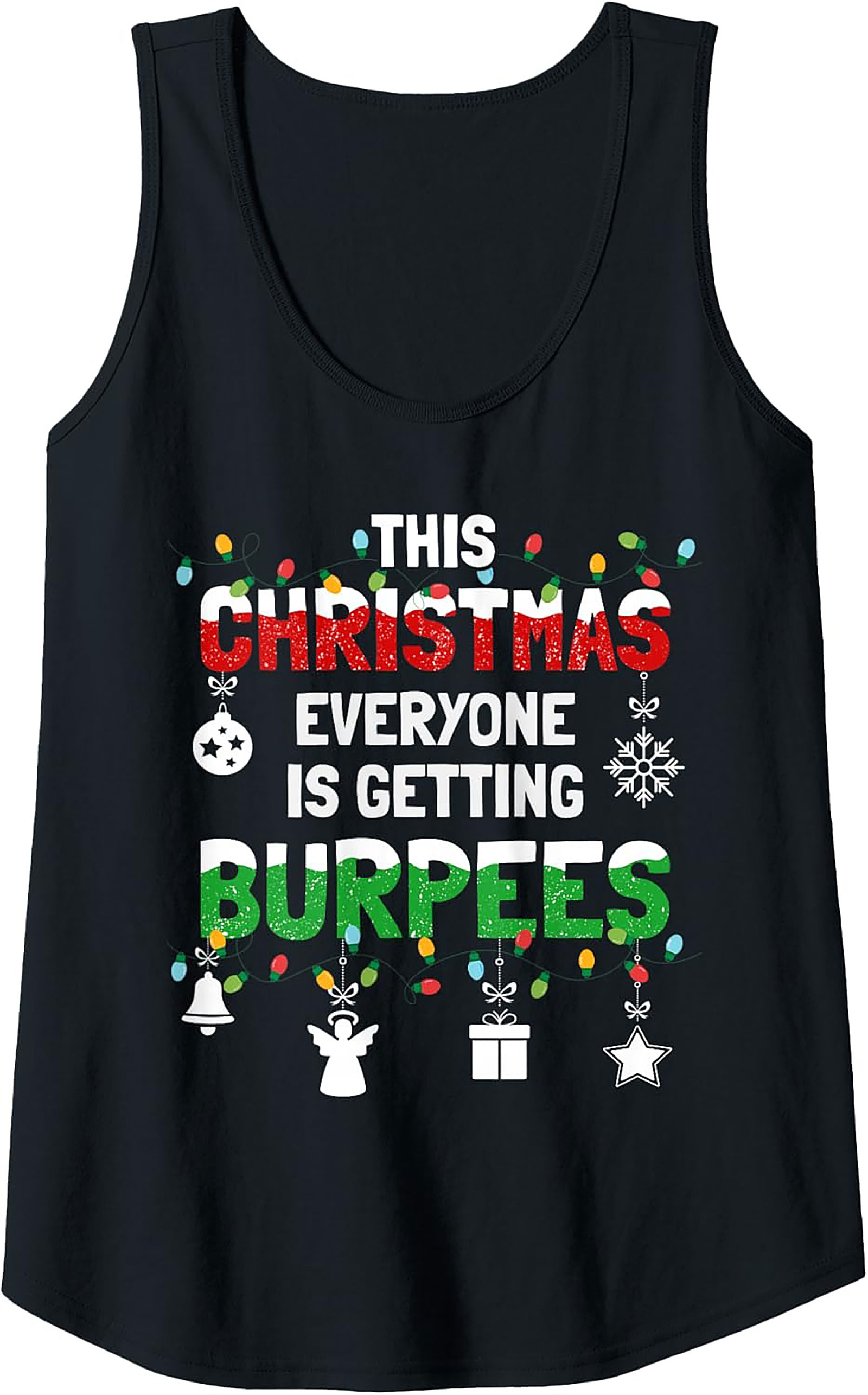 Funny Christmas Workout Tank Top Burpees Graphic Tank
