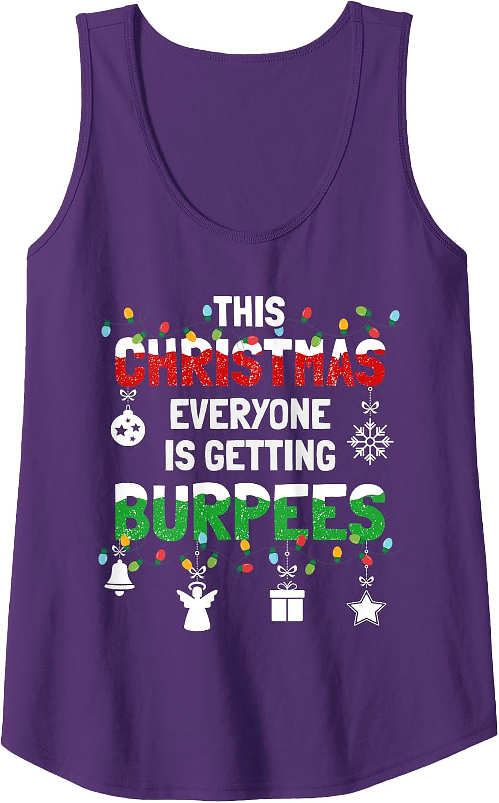 Funny Christmas Workout Tank Top Burpees Graphic Tank