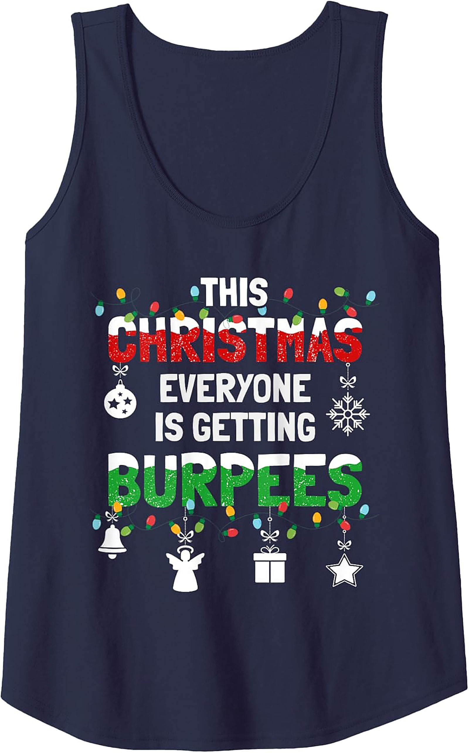 Funny Christmas Workout Tank Top Burpees Graphic Tank
