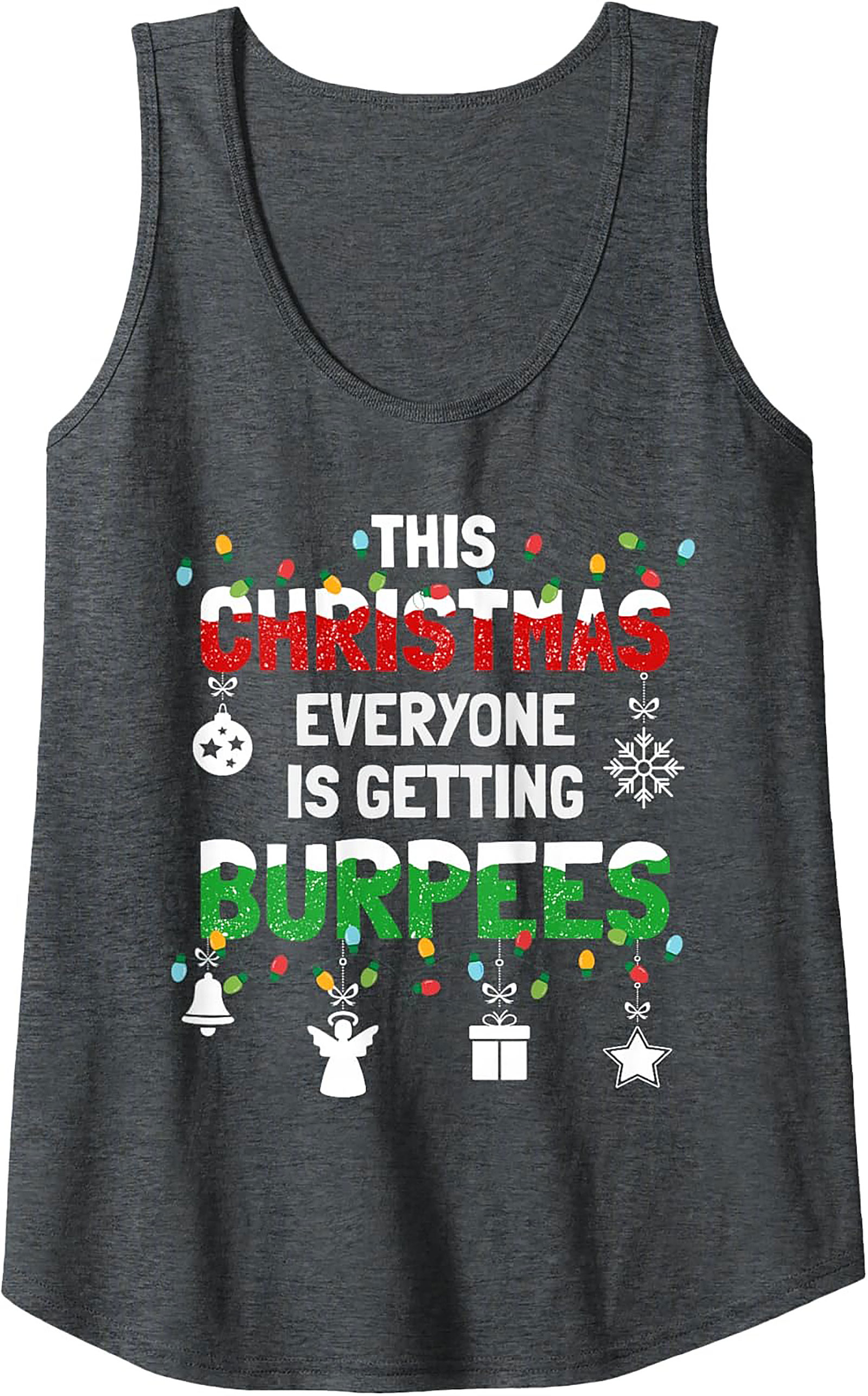 Funny Christmas Workout Tank Top Burpees Graphic Tank