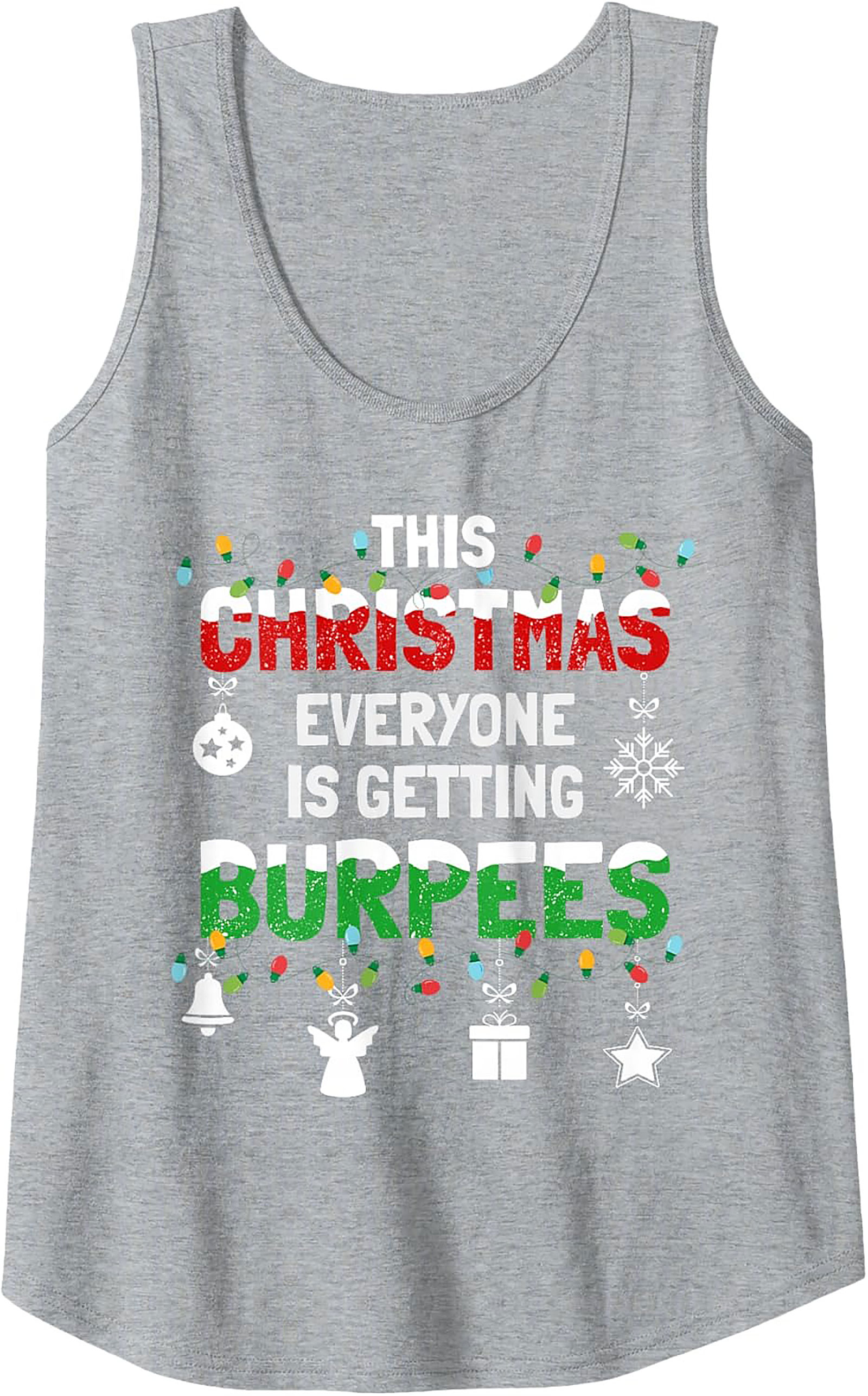 Funny Christmas Workout Tank Top Burpees Graphic Tank