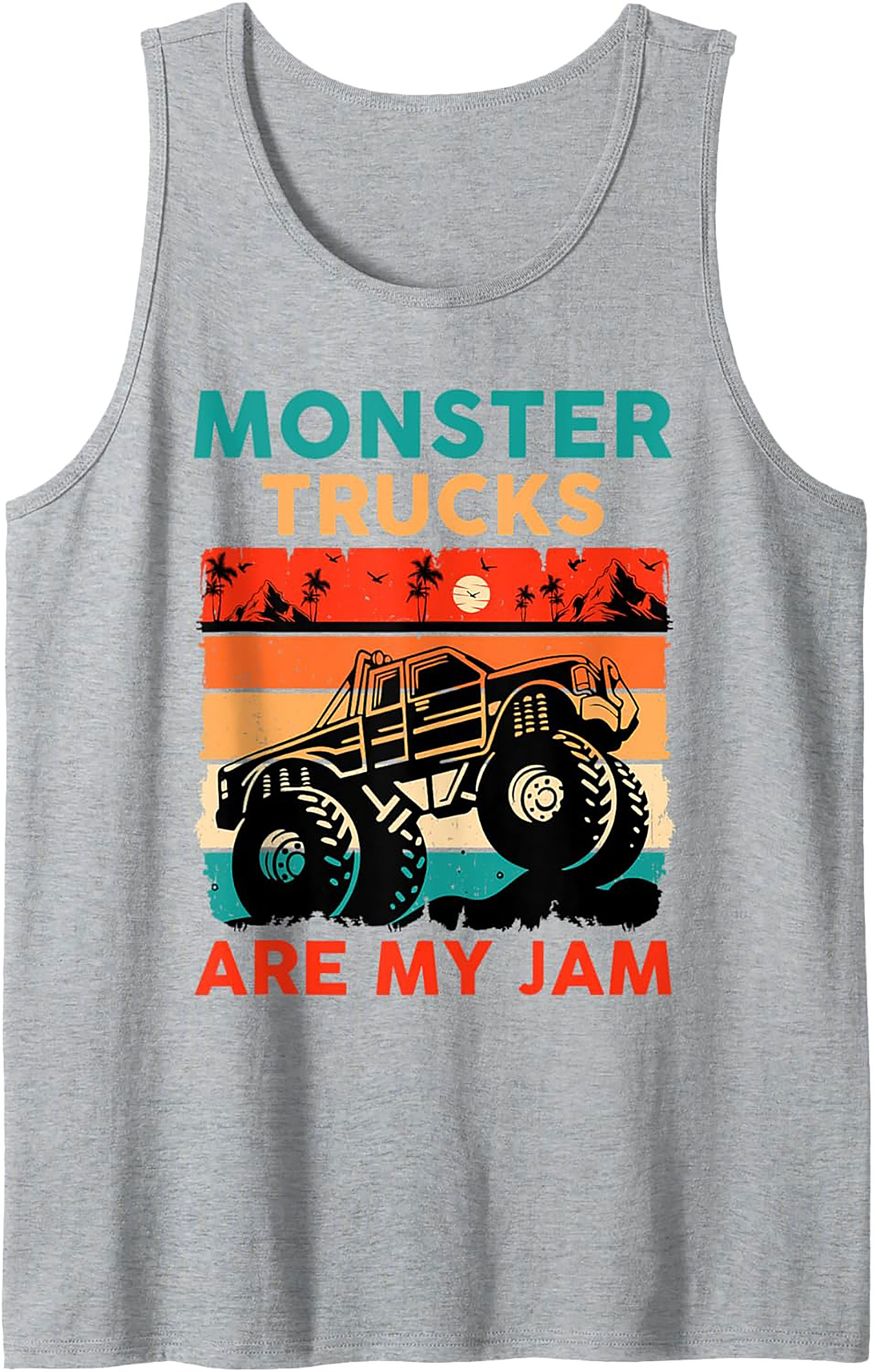 Vintage Monster Truck Graphic Tank Top: "Are My Jam" Retro Sleeveless Shirt