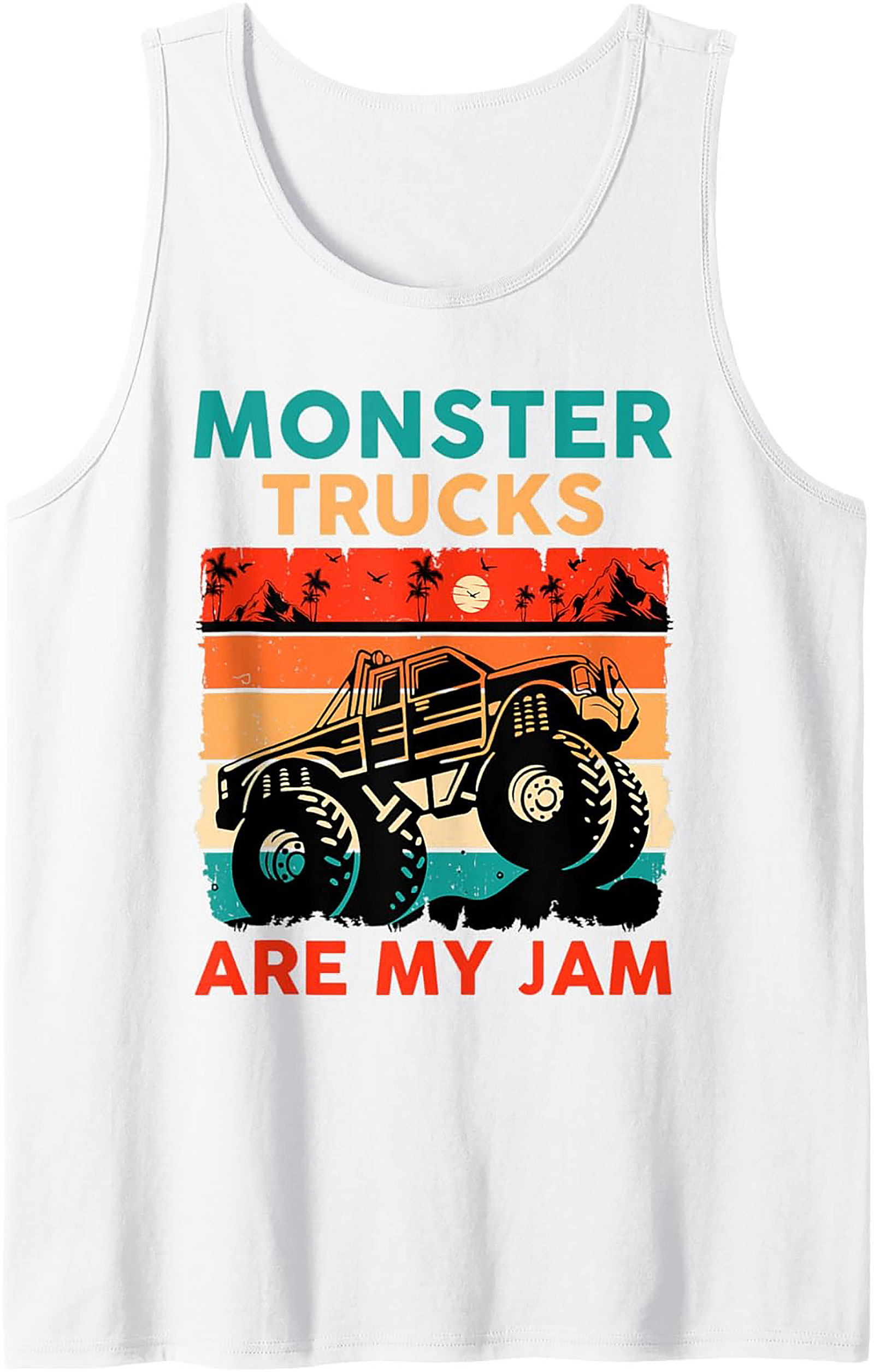 Vintage Monster Truck Graphic Tank Top: "Are My Jam" Retro Sleeveless Shirt