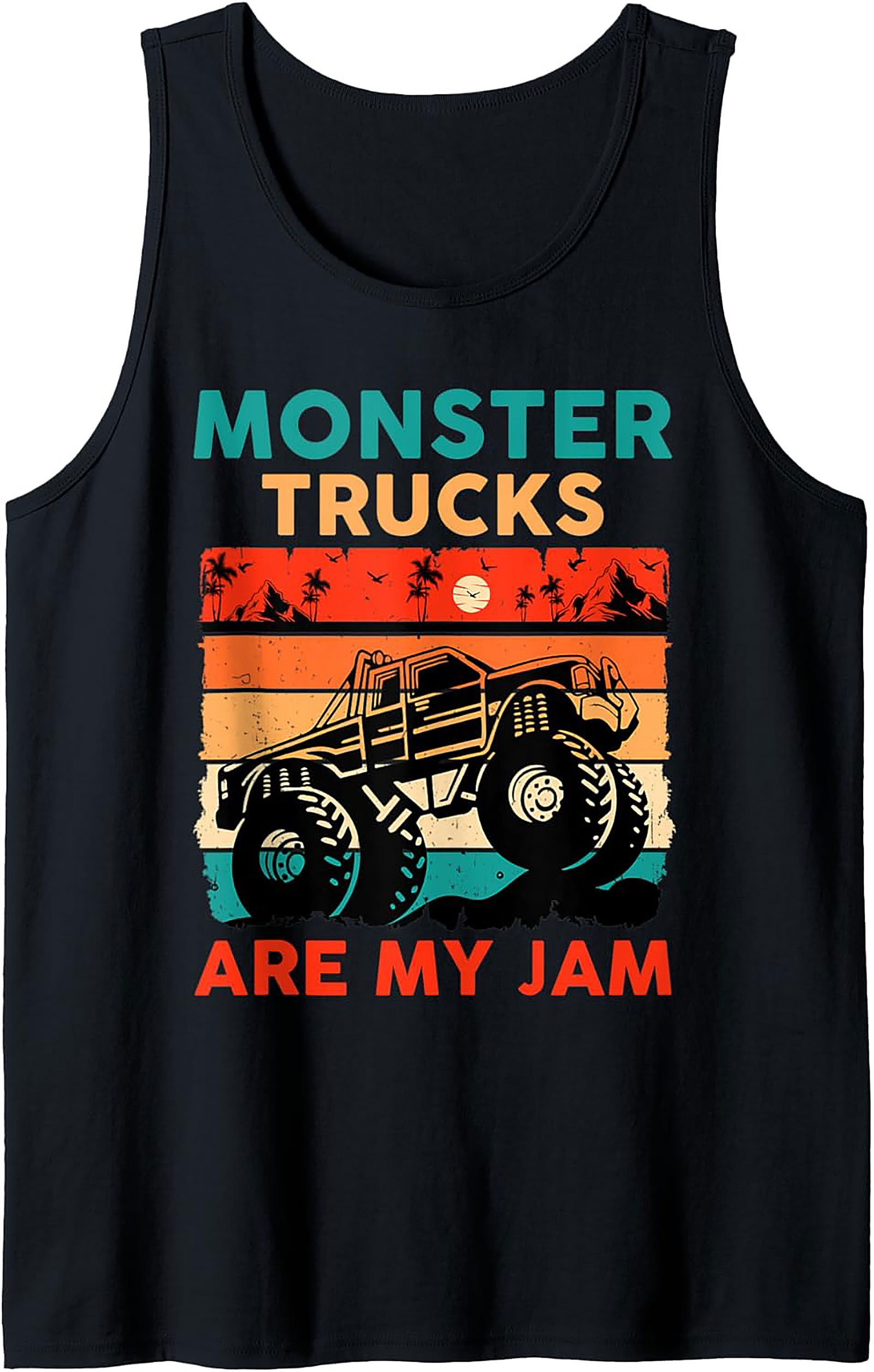 Vintage Monster Truck Graphic Tank Top: "Are My Jam" Retro Sleeveless Shirt
