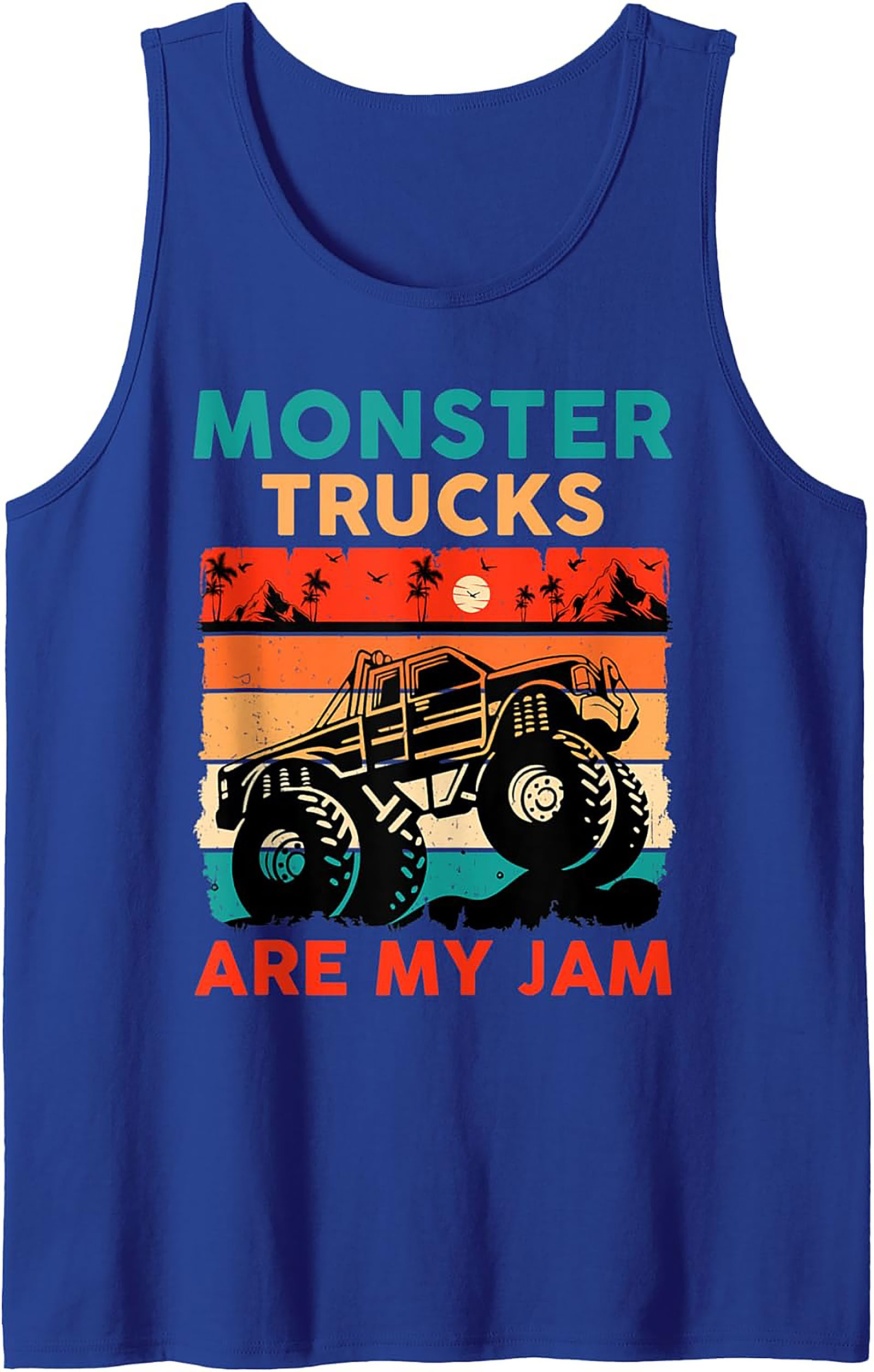 Vintage Monster Truck Graphic Tank Top: "Are My Jam" Retro Sleeveless Shirt