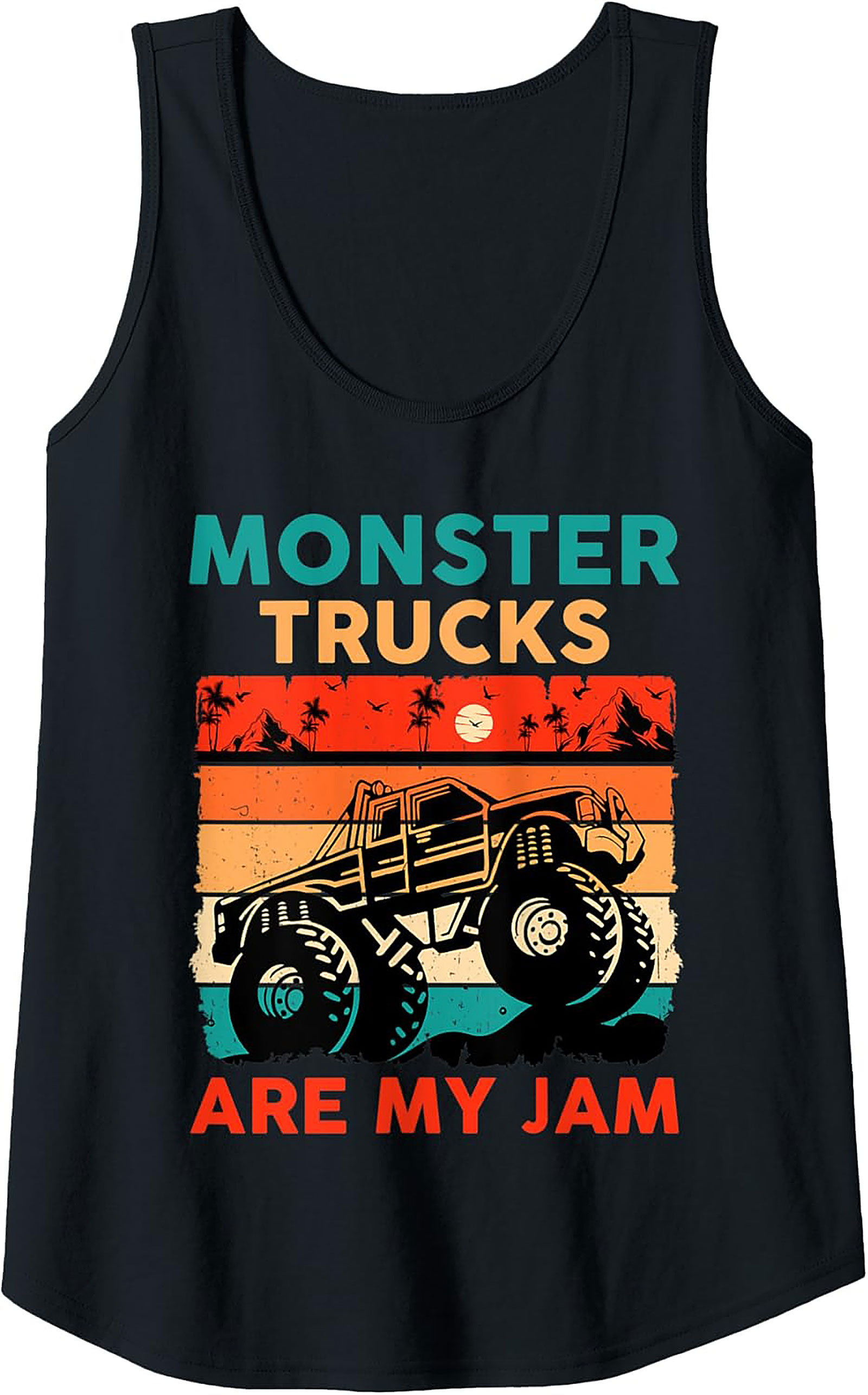 Vintage Monster Truck Graphic Tank Top: "Are My Jam" Retro Sleeveless Shirt