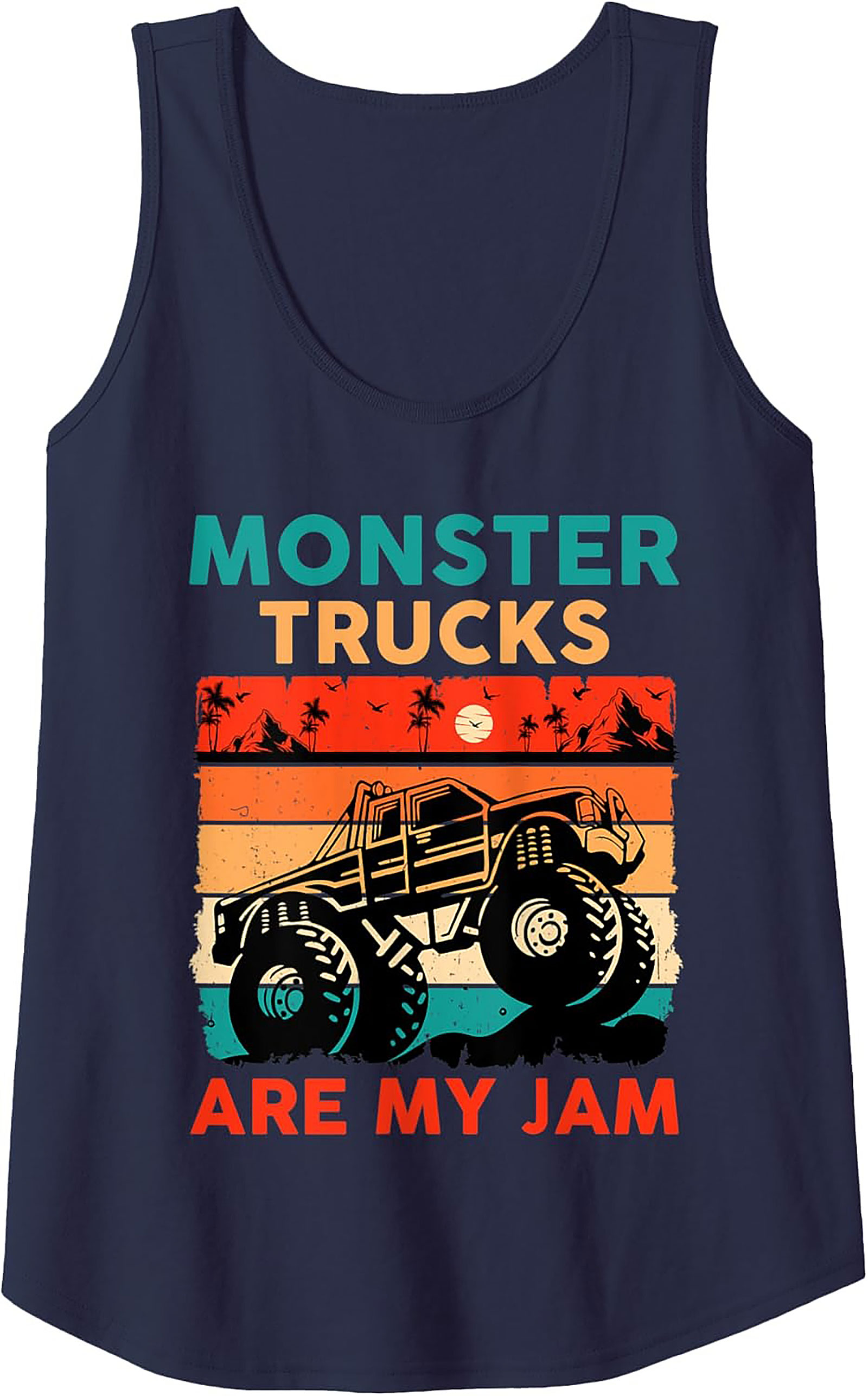Vintage Monster Truck Graphic Tank Top: "Are My Jam" Retro Sleeveless Shirt