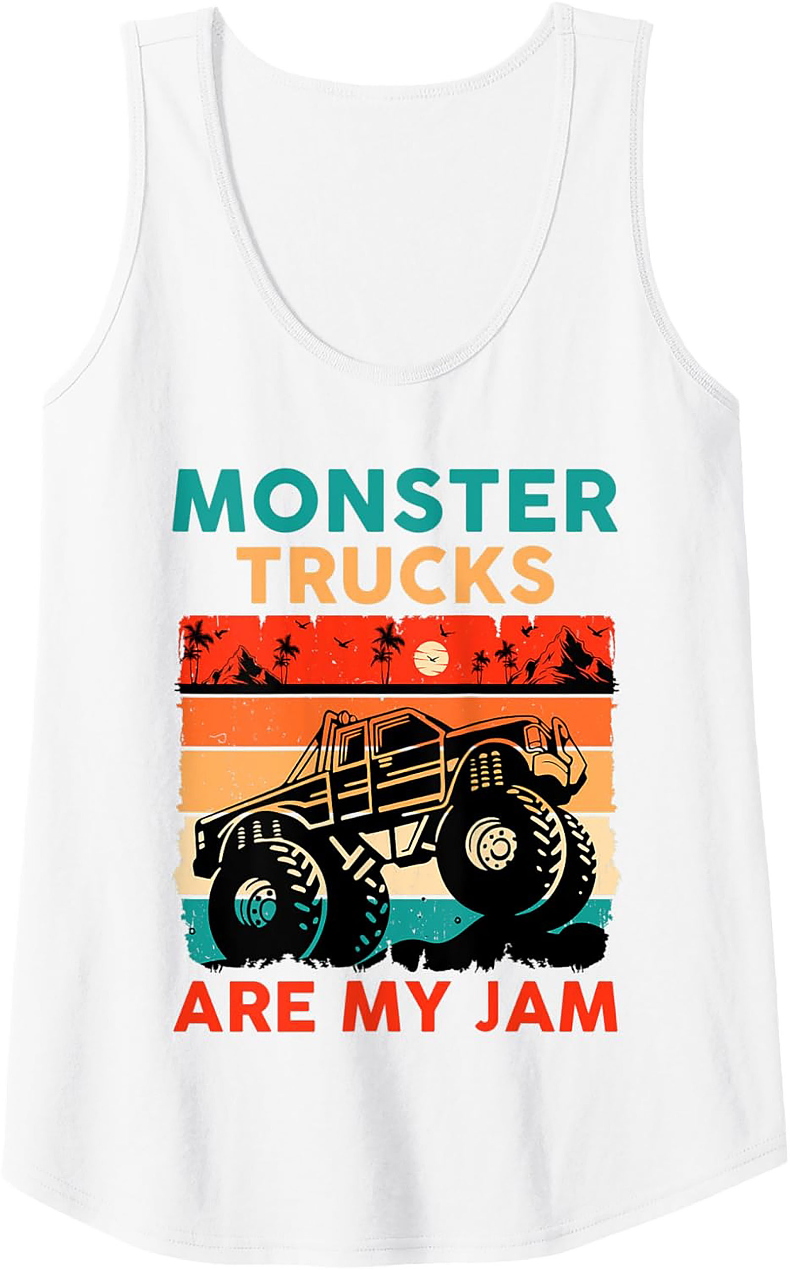 Vintage Monster Truck Graphic Tank Top: "Are My Jam" Retro Sleeveless Shirt