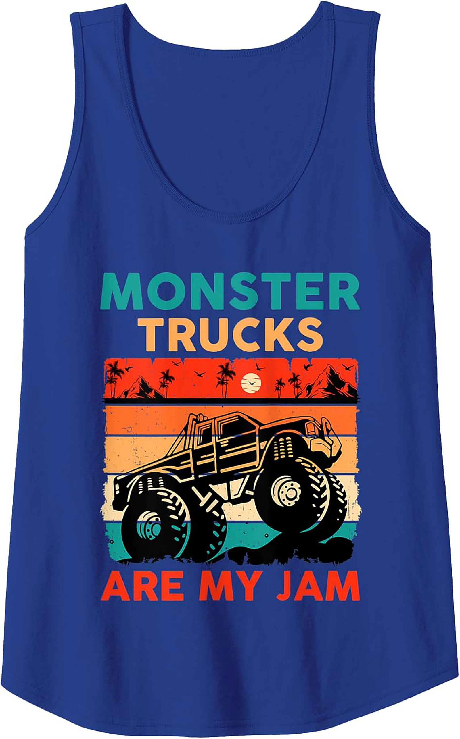 Vintage Monster Truck Graphic Tank Top: "Are My Jam" Retro Sleeveless Shirt