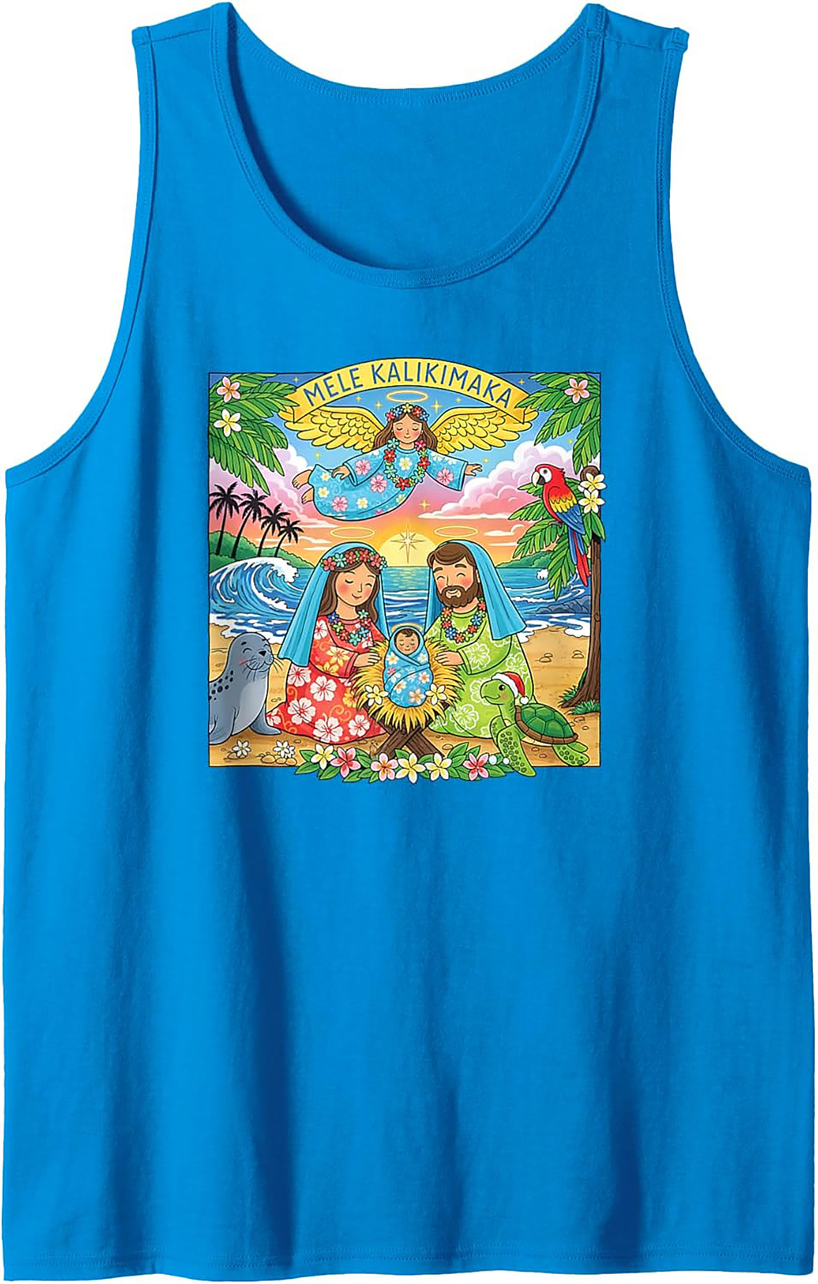Mele Kalikimaka Tank Top Hawaiian Christmas Sleeveless Shirt