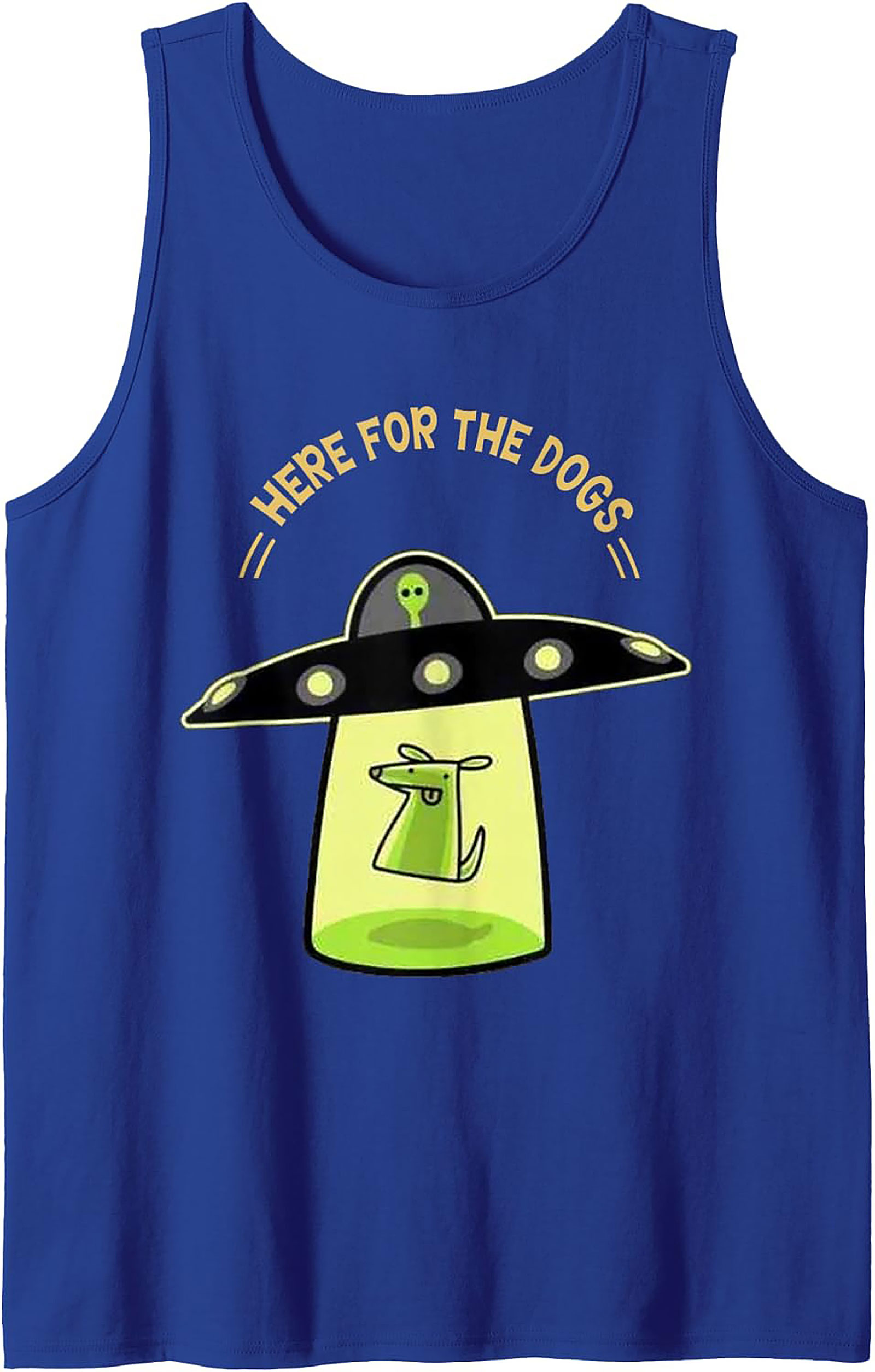 Here For The Dogs UFO Abduction Graphic Tank Top | Unisex Sleeveless Shirt