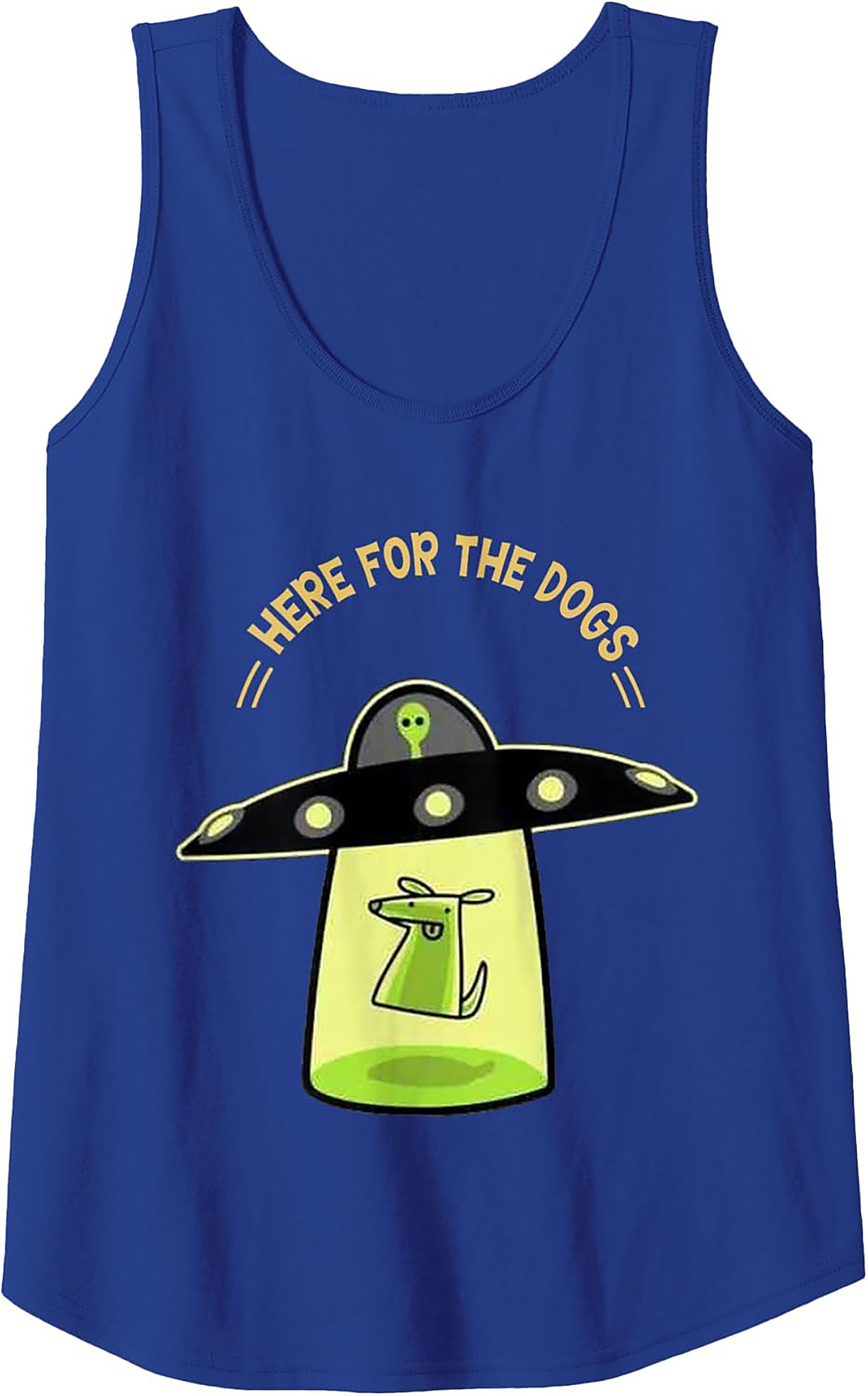 Here For The Dogs UFO Abduction Graphic Tank Top | Unisex Sleeveless Shirt