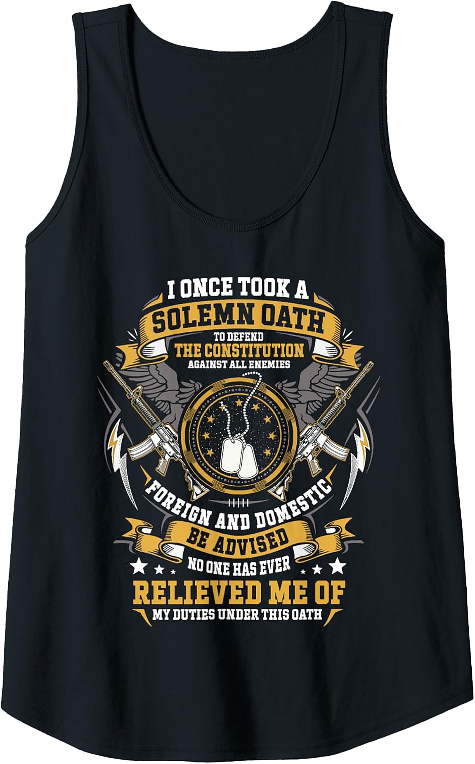 Veteran Oath Graphic Tank Top | U.S. Defender Sleeveless Shirt