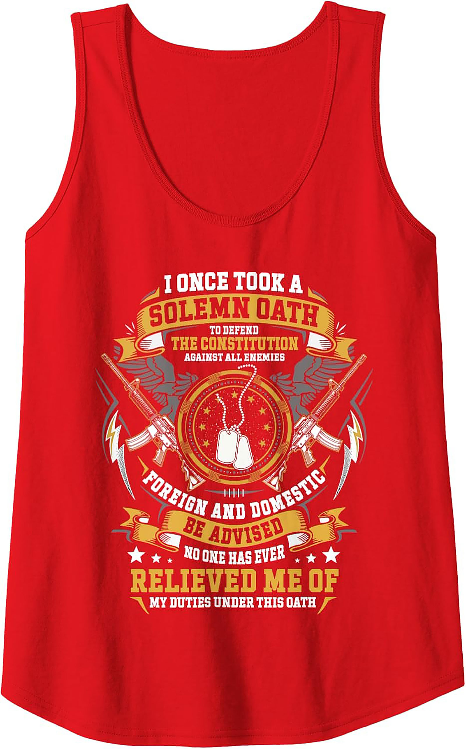 Veteran Oath Graphic Tank Top | U.S. Defender Sleeveless Shirt