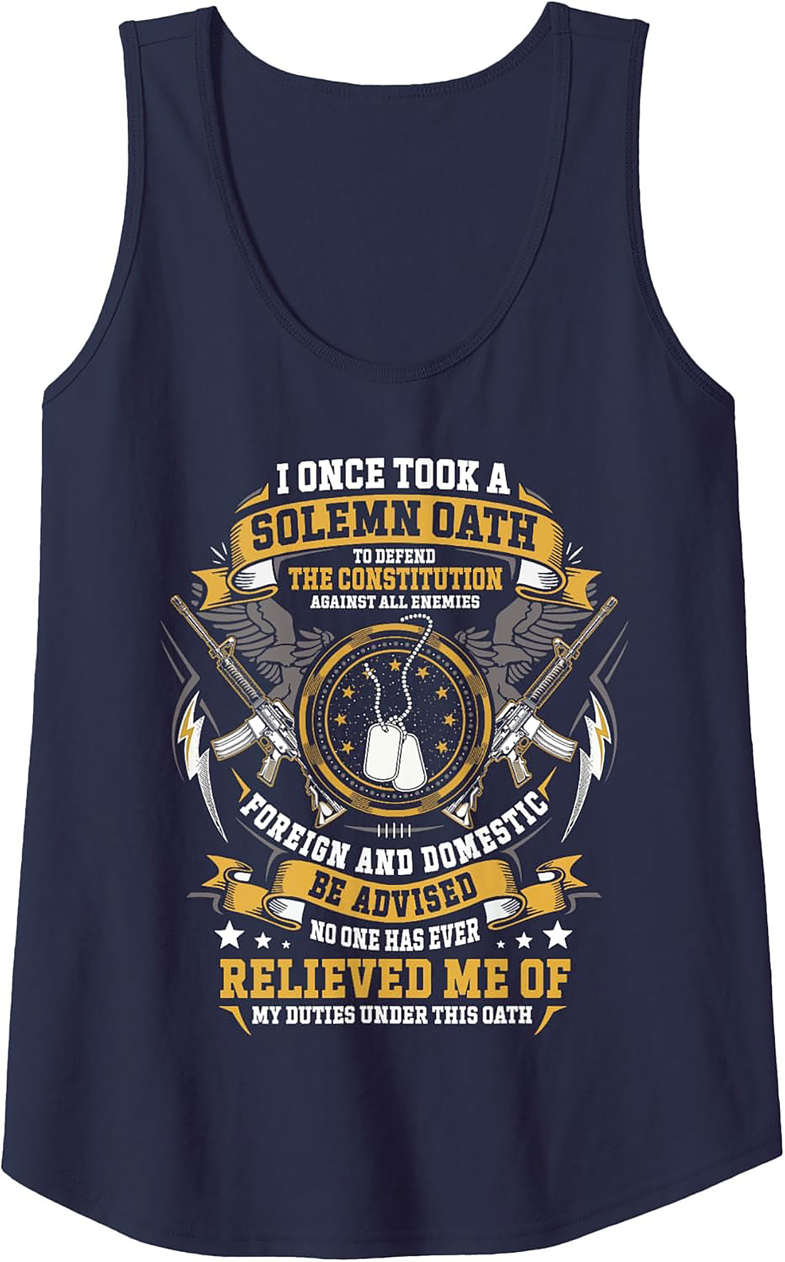 Veteran Oath Graphic Tank Top | U.S. Defender Sleeveless Shirt