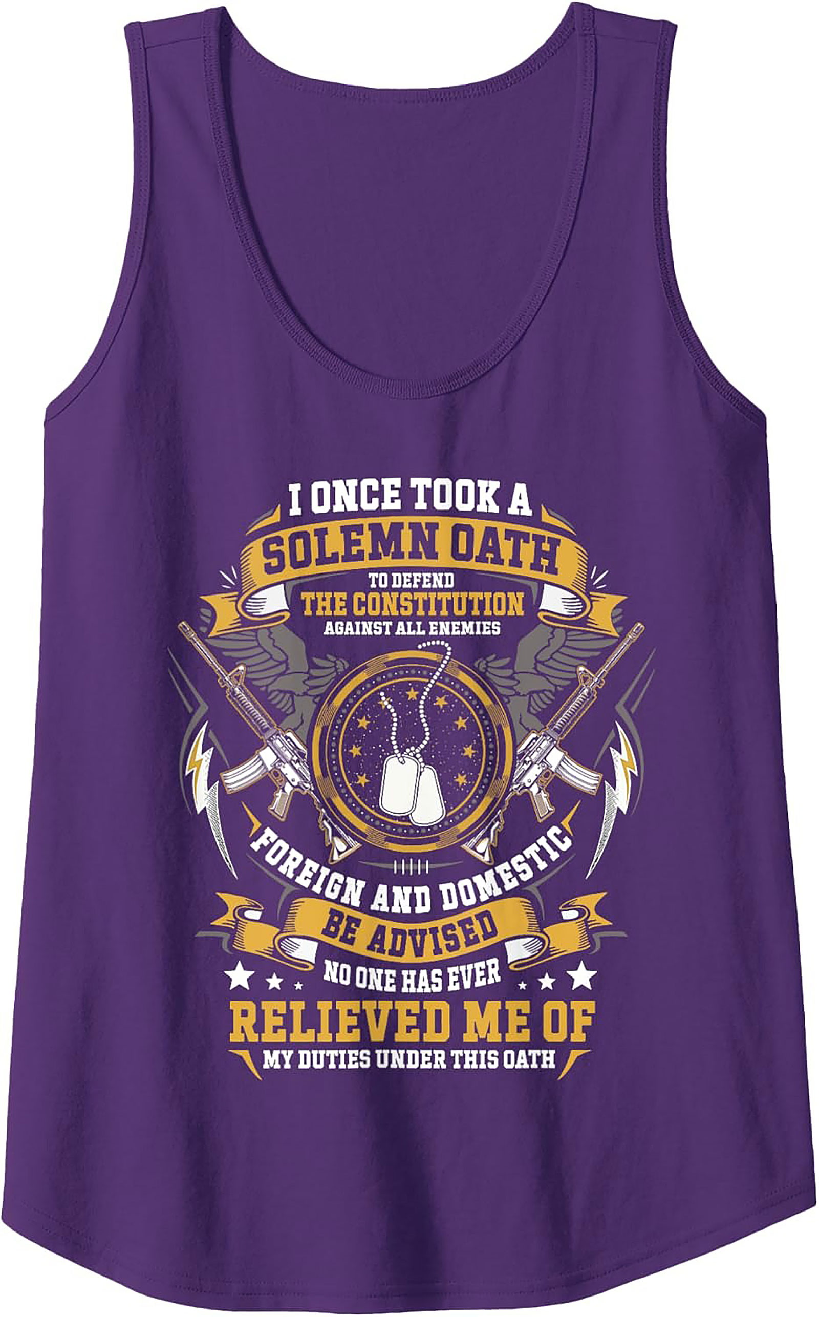 Veteran Oath Graphic Tank Top | U.S. Defender Sleeveless Shirt