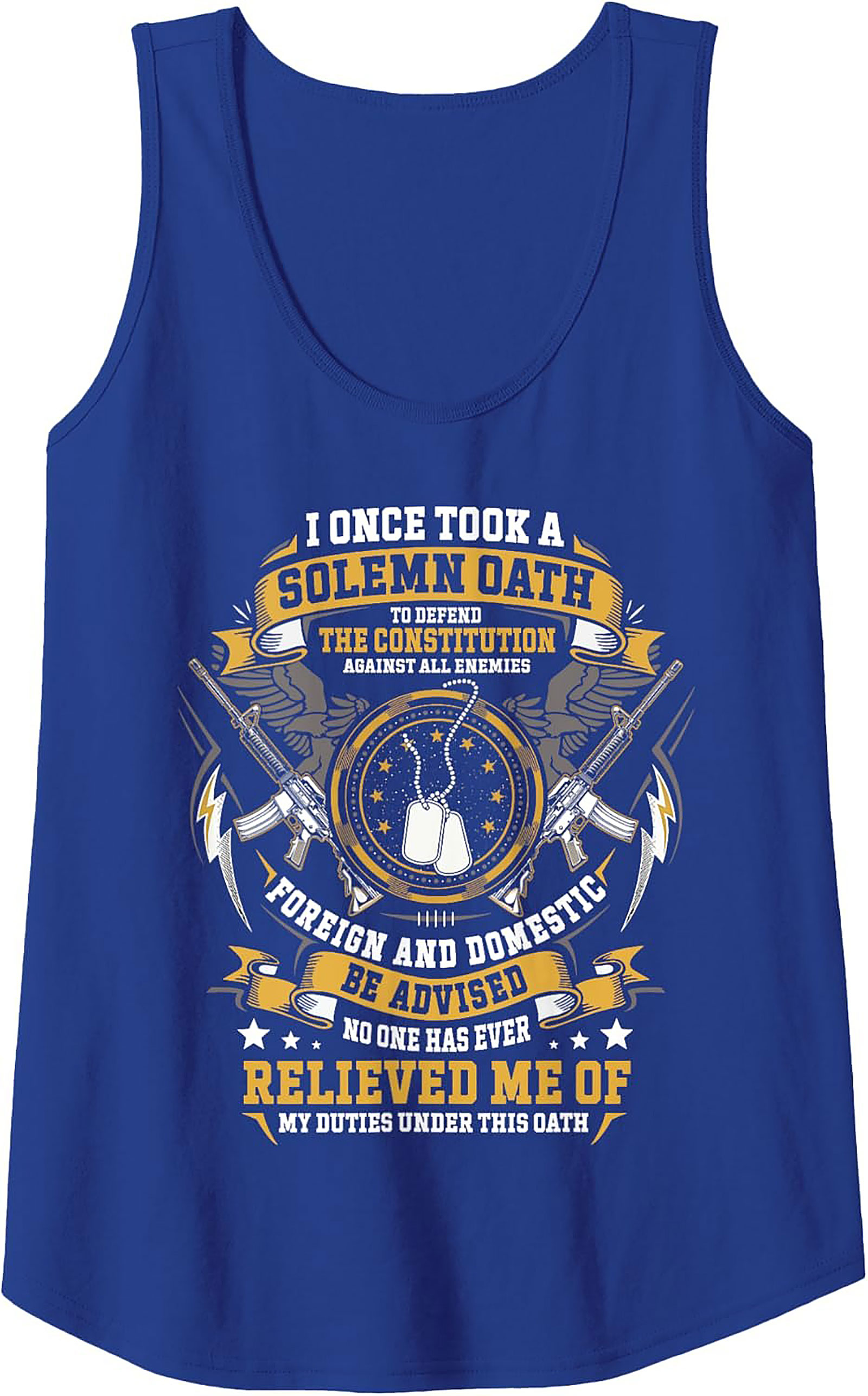 Veteran Oath Graphic Tank Top | U.S. Defender Sleeveless Shirt