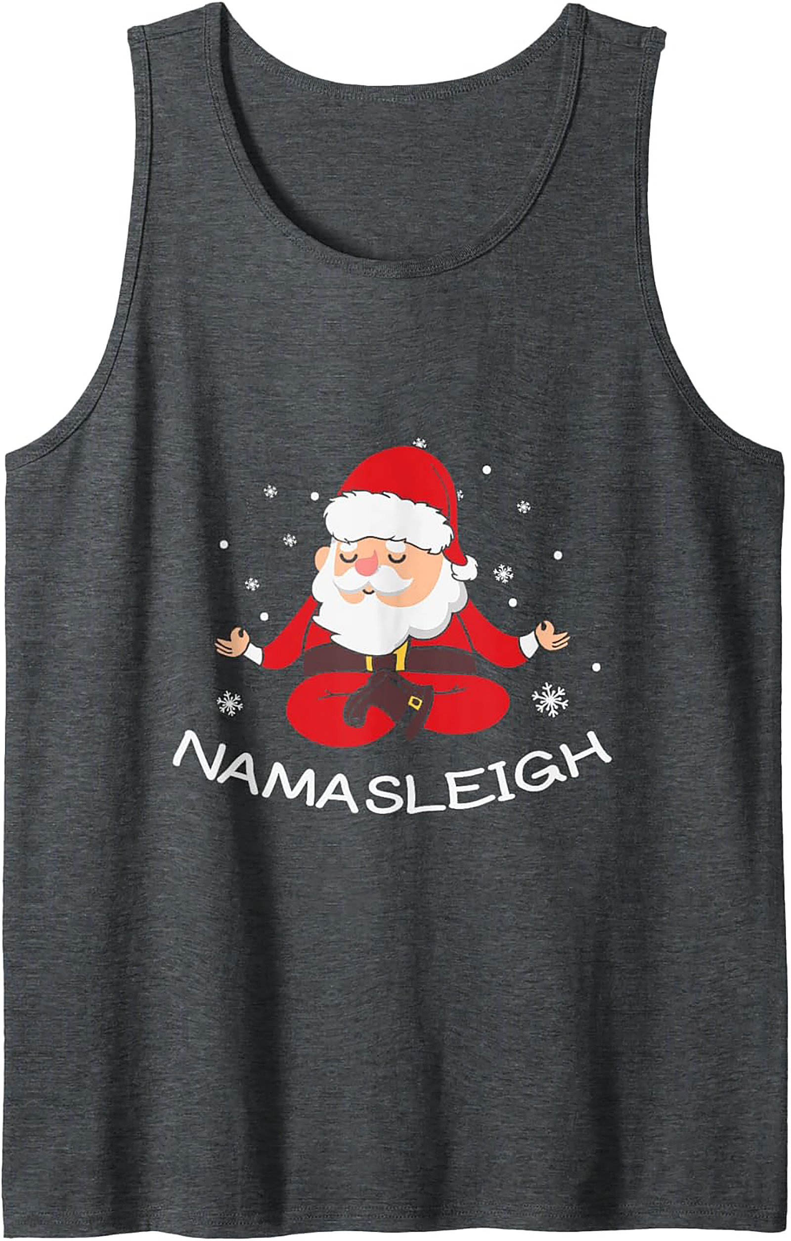 Namasleigh Santa Yoga Graphic Tank Funny Sleeveless Shirt