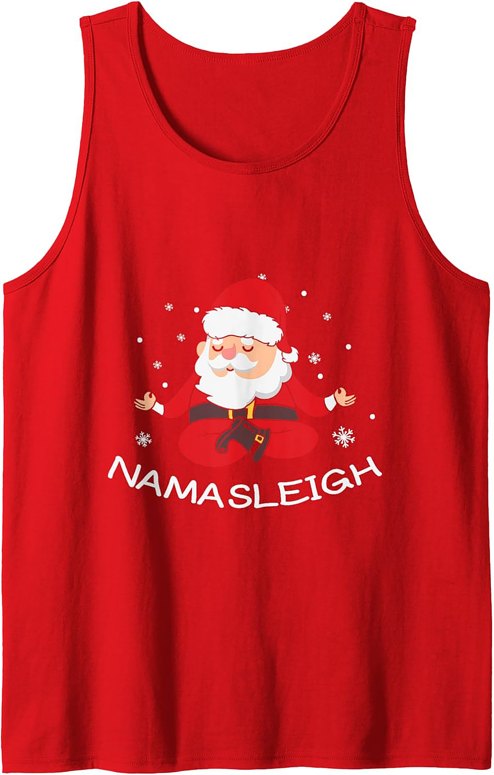 Namasleigh Santa Yoga Graphic Tank Funny Sleeveless Shirt