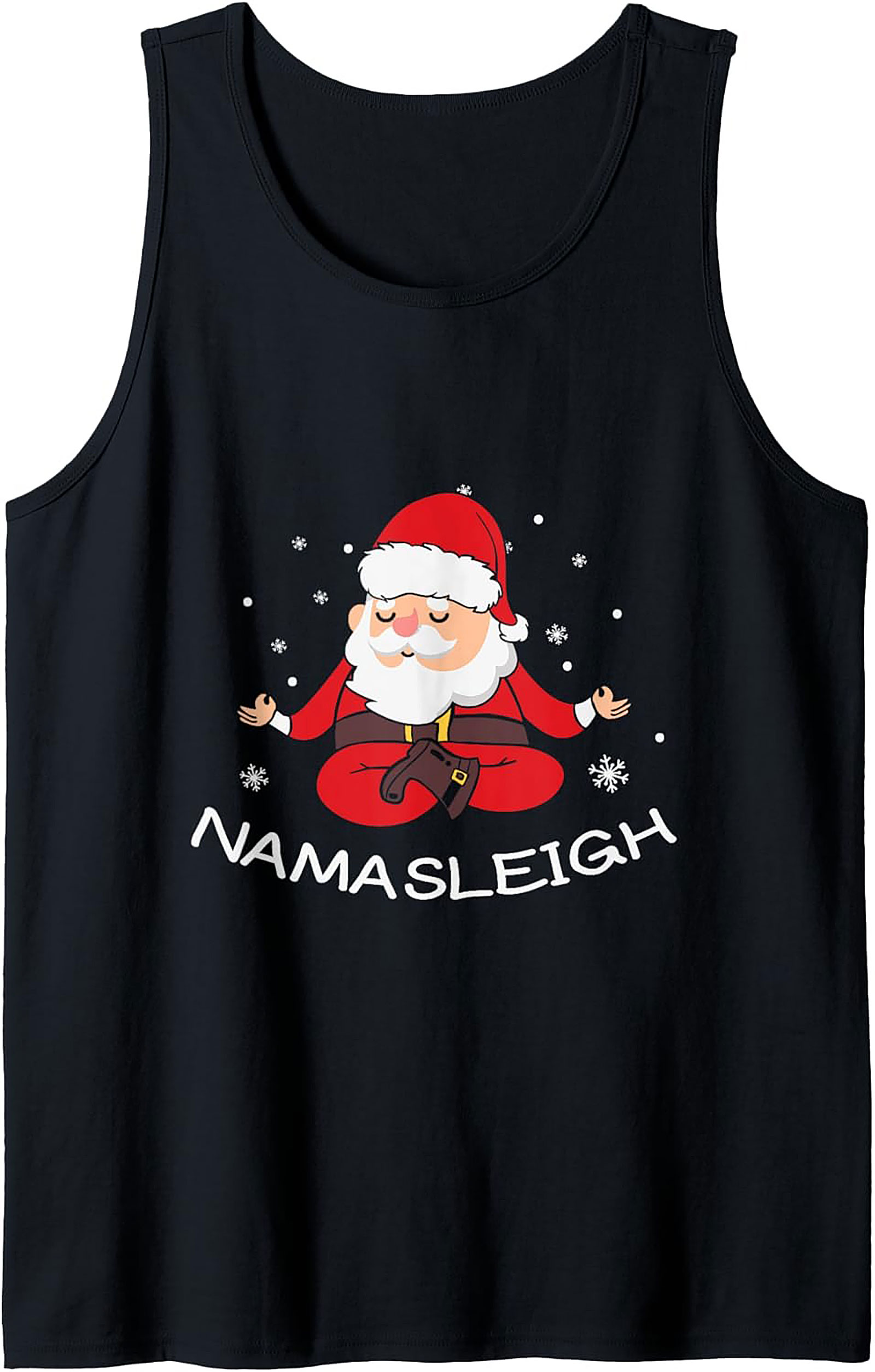 Namasleigh Santa Yoga Graphic Tank Funny Sleeveless Shirt