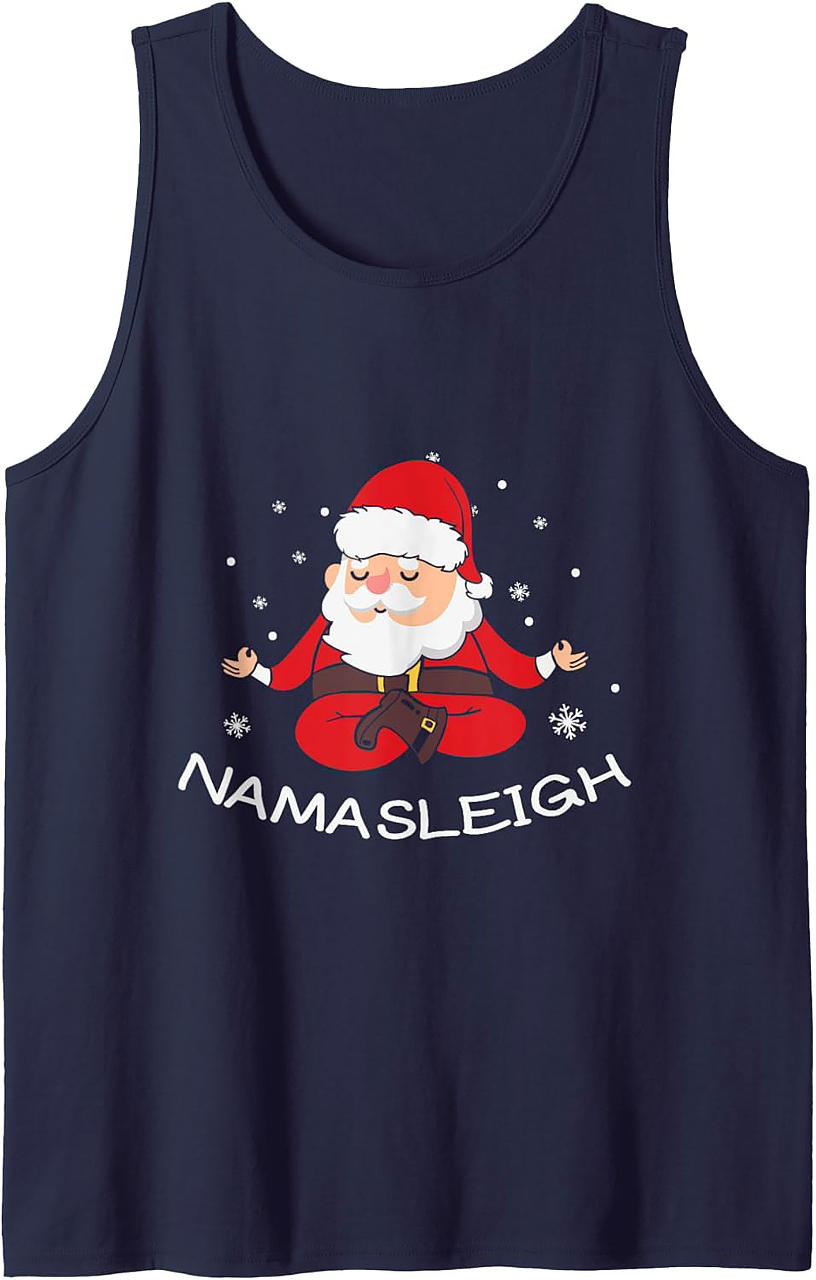 Namasleigh Santa Yoga Graphic Tank Funny Sleeveless Shirt