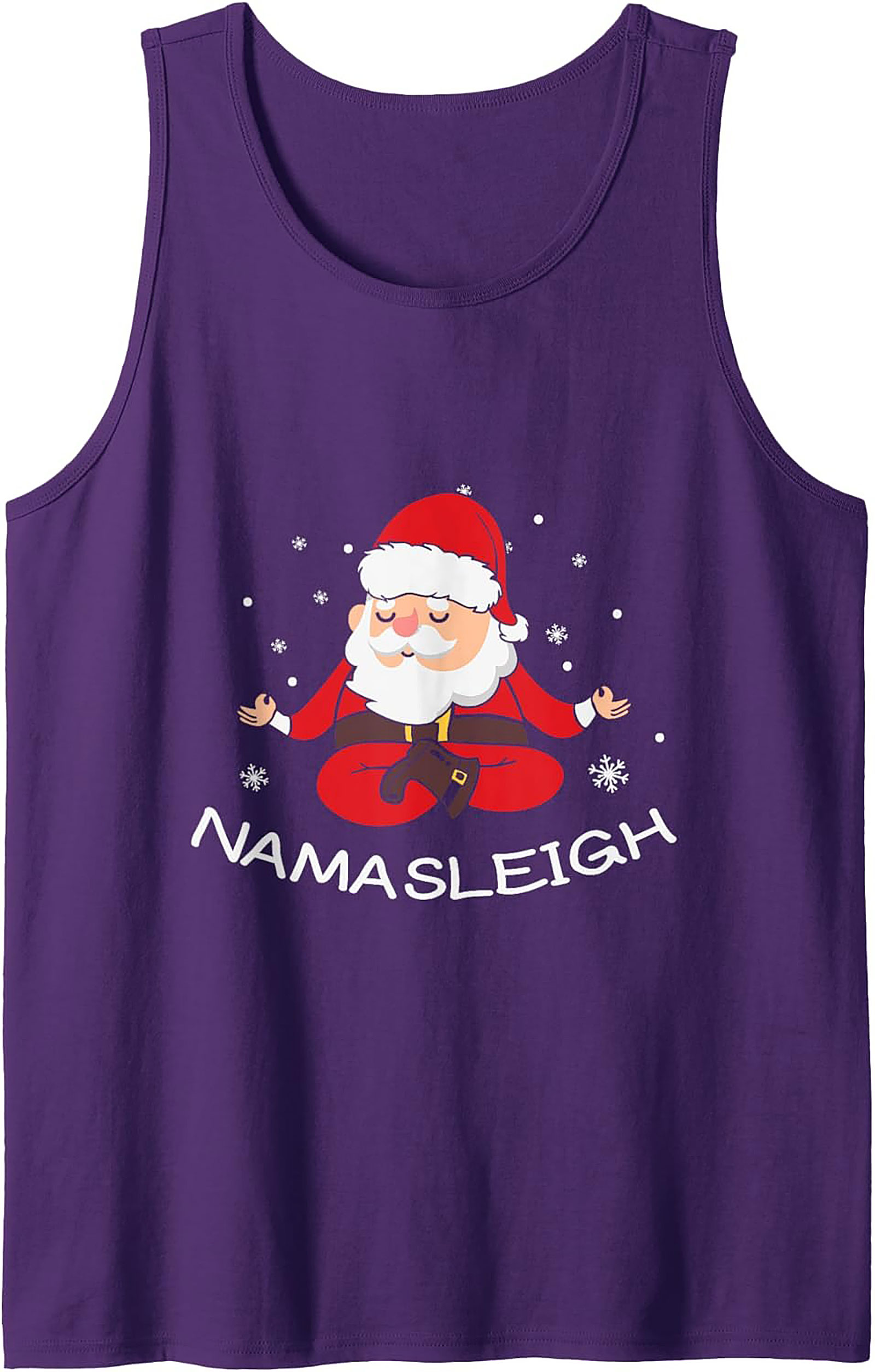 Namasleigh Santa Yoga Graphic Tank Funny Sleeveless Shirt