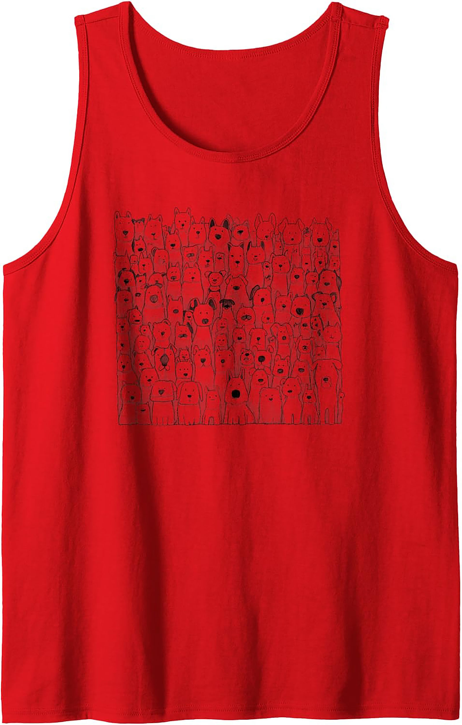 The Ultimate Dog Lover Graphic Tank | Crowd of Canines Sleeveless Shirt
