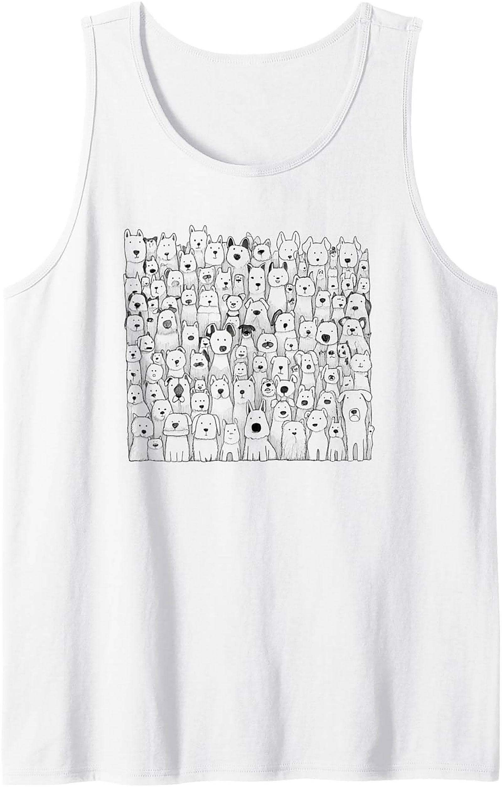 The Ultimate Dog Lover Graphic Tank | Crowd of Canines Sleeveless Shirt
