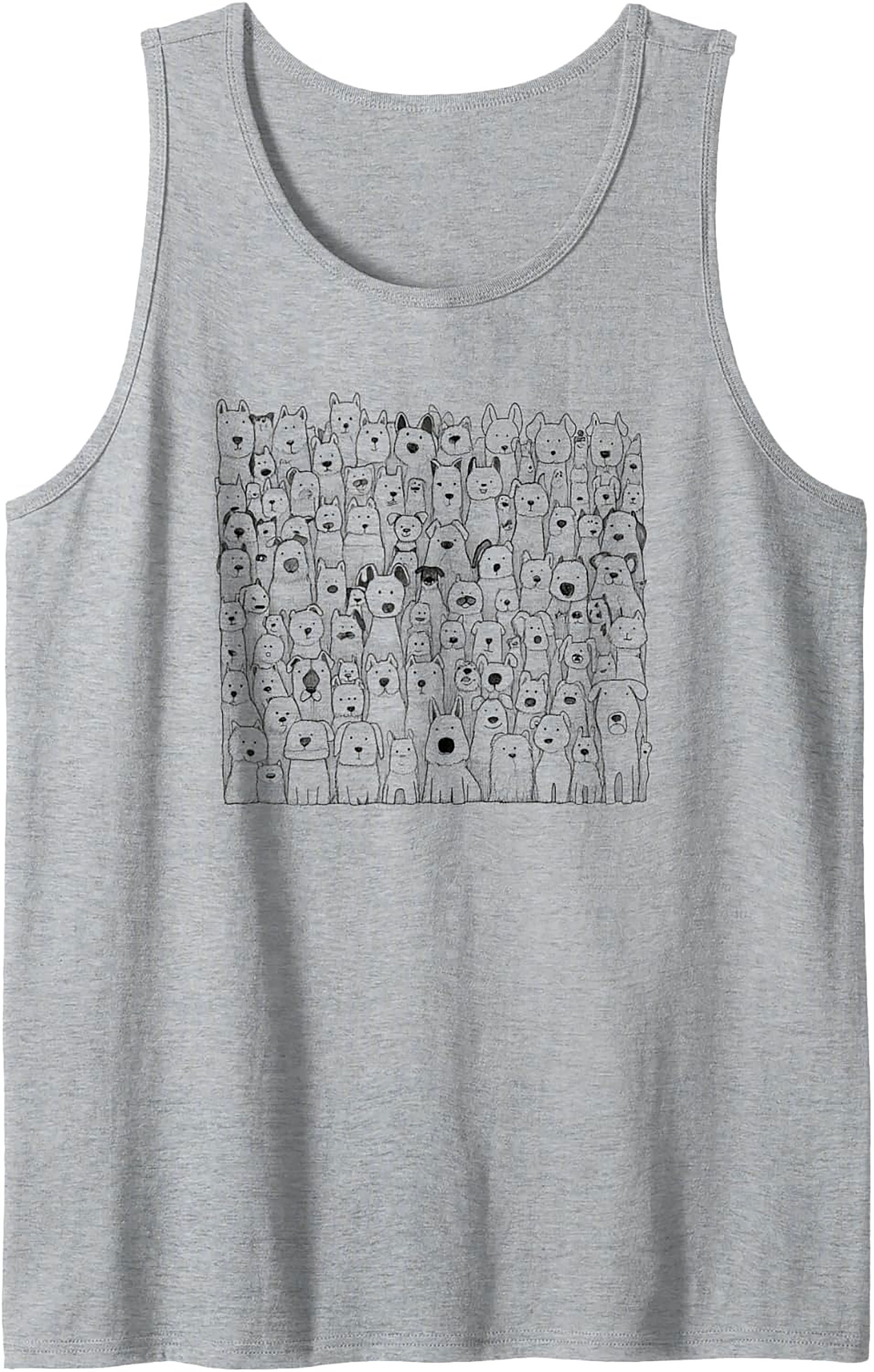 The Ultimate Dog Lover Graphic Tank | Crowd of Canines Sleeveless Shirt