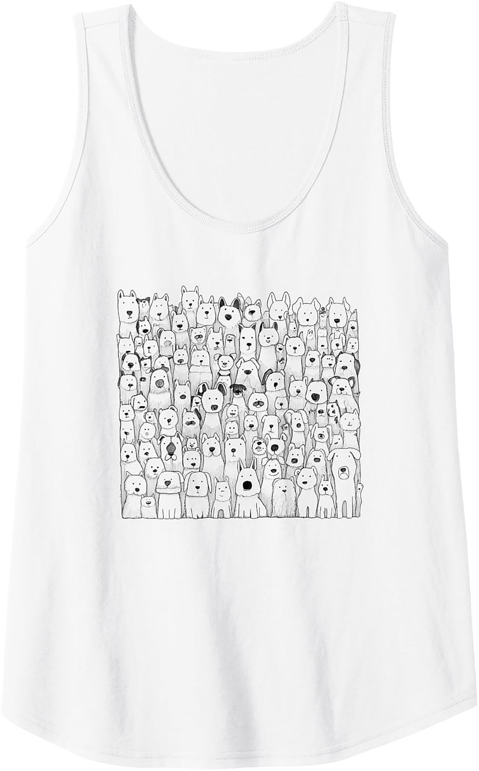 The Ultimate Dog Lover Graphic Tank | Crowd of Canines Sleeveless Shirt