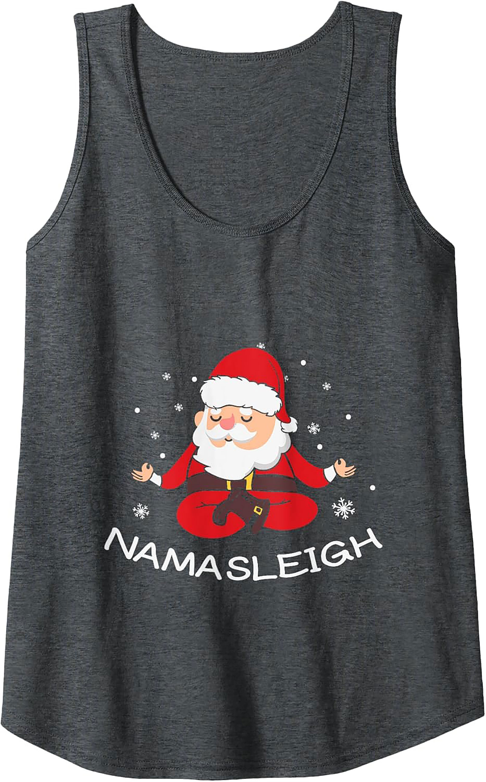 Namasleigh Santa Yoga Graphic Tank Funny Sleeveless Shirt