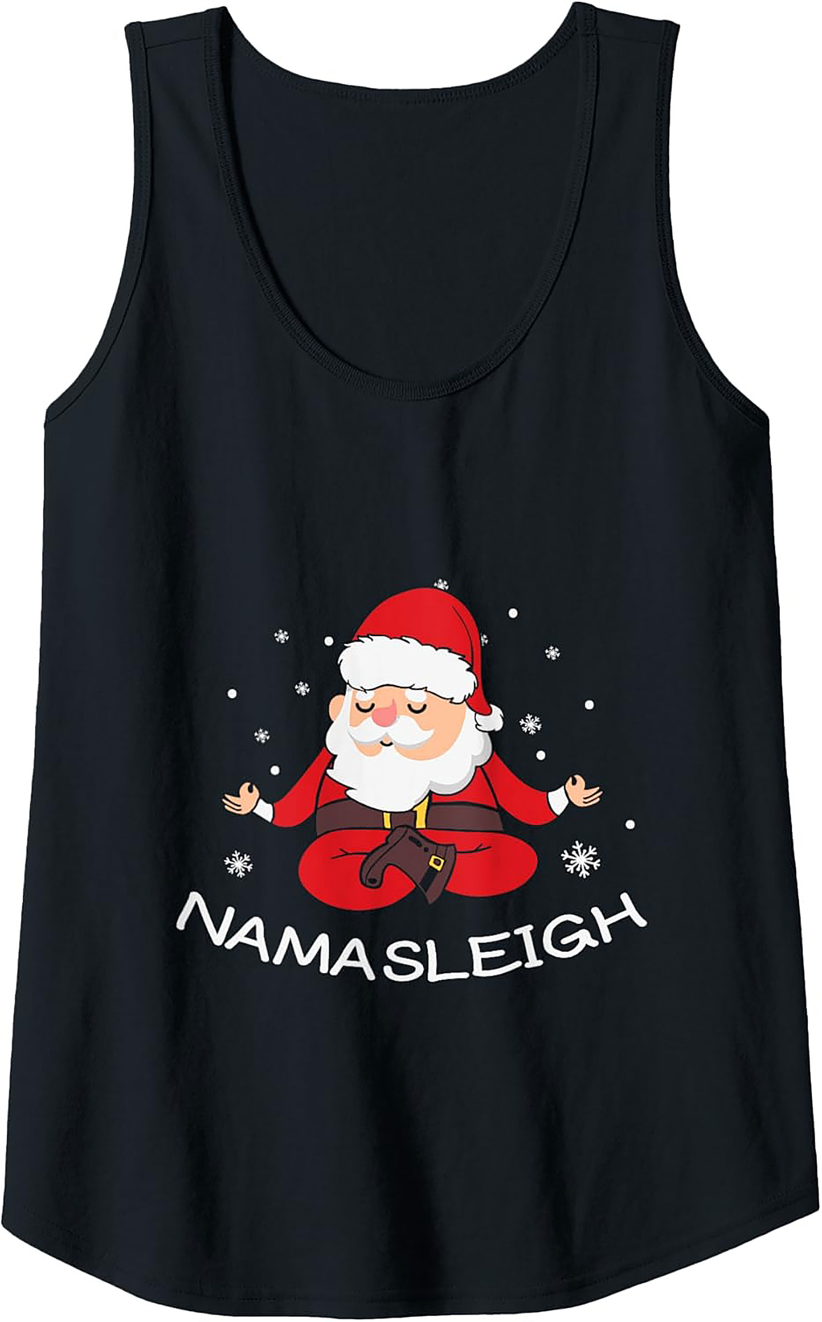 Namasleigh Santa Yoga Graphic Tank Funny Sleeveless Shirt